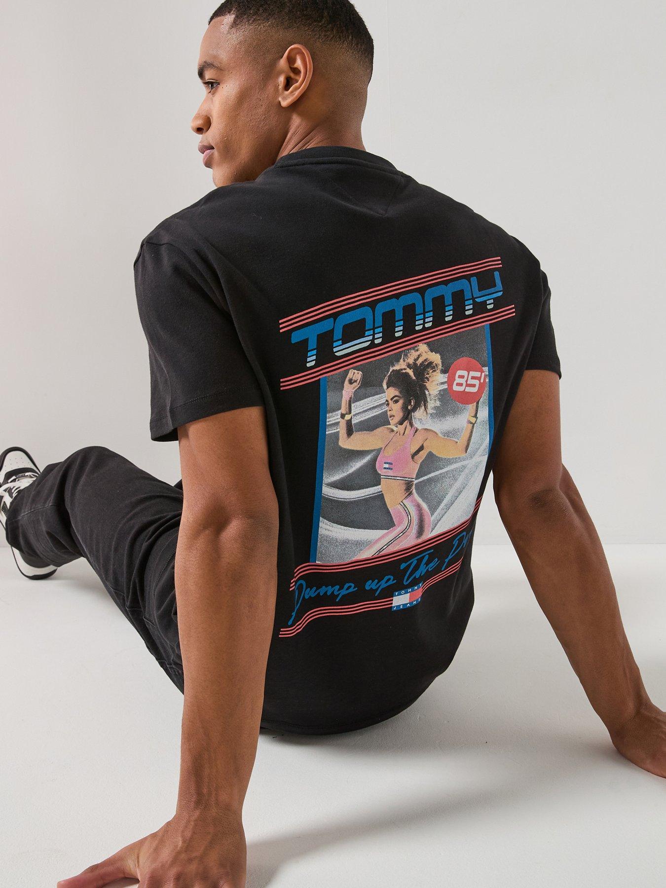 Tommy Jeans Back Graphic Regular Fit Poster T-Shirt - Black