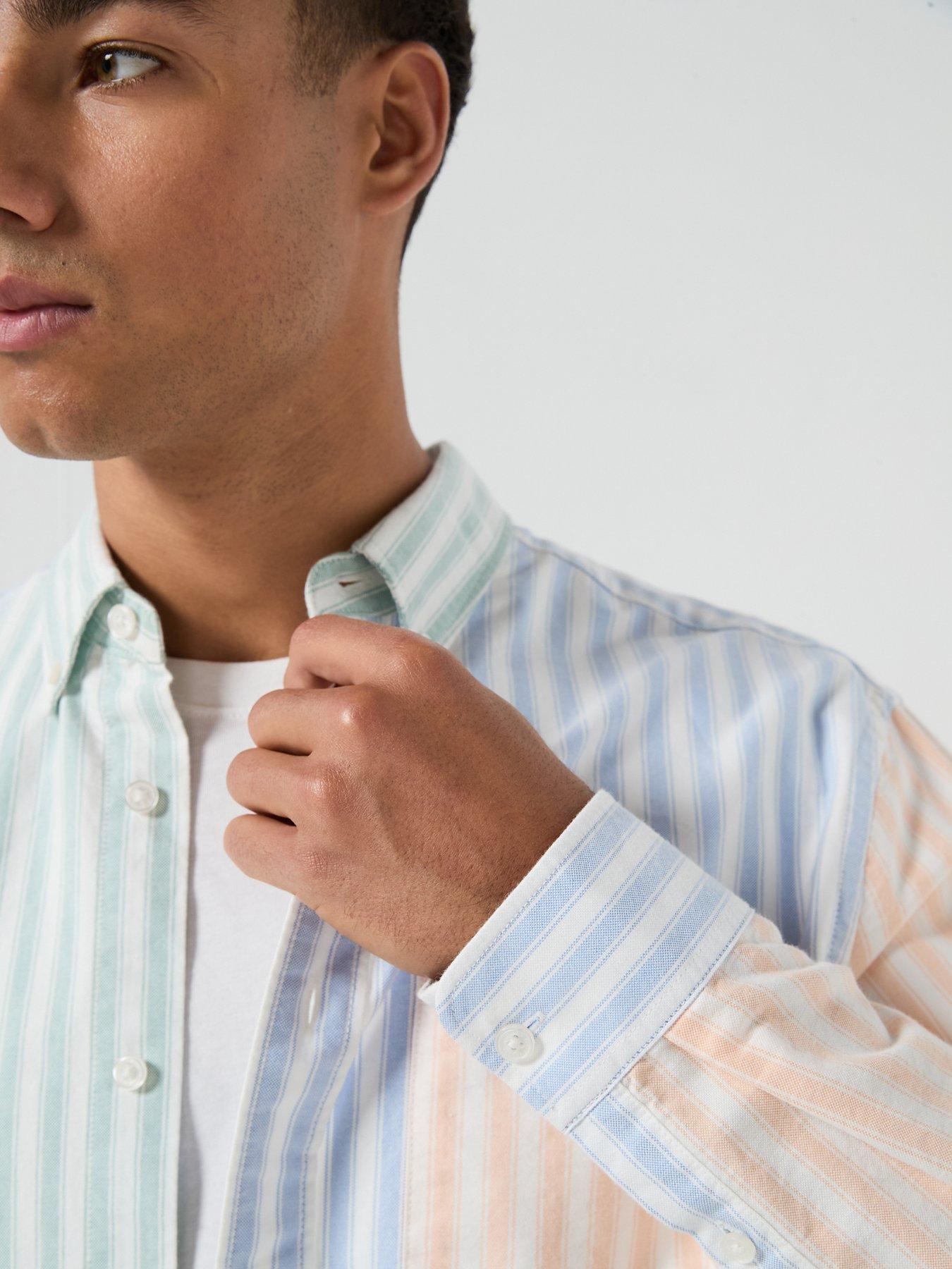 Image 6 of 6 of Tommy Jeans Relaxed Oxford Fun Stripe Shirt - Blue Twilight