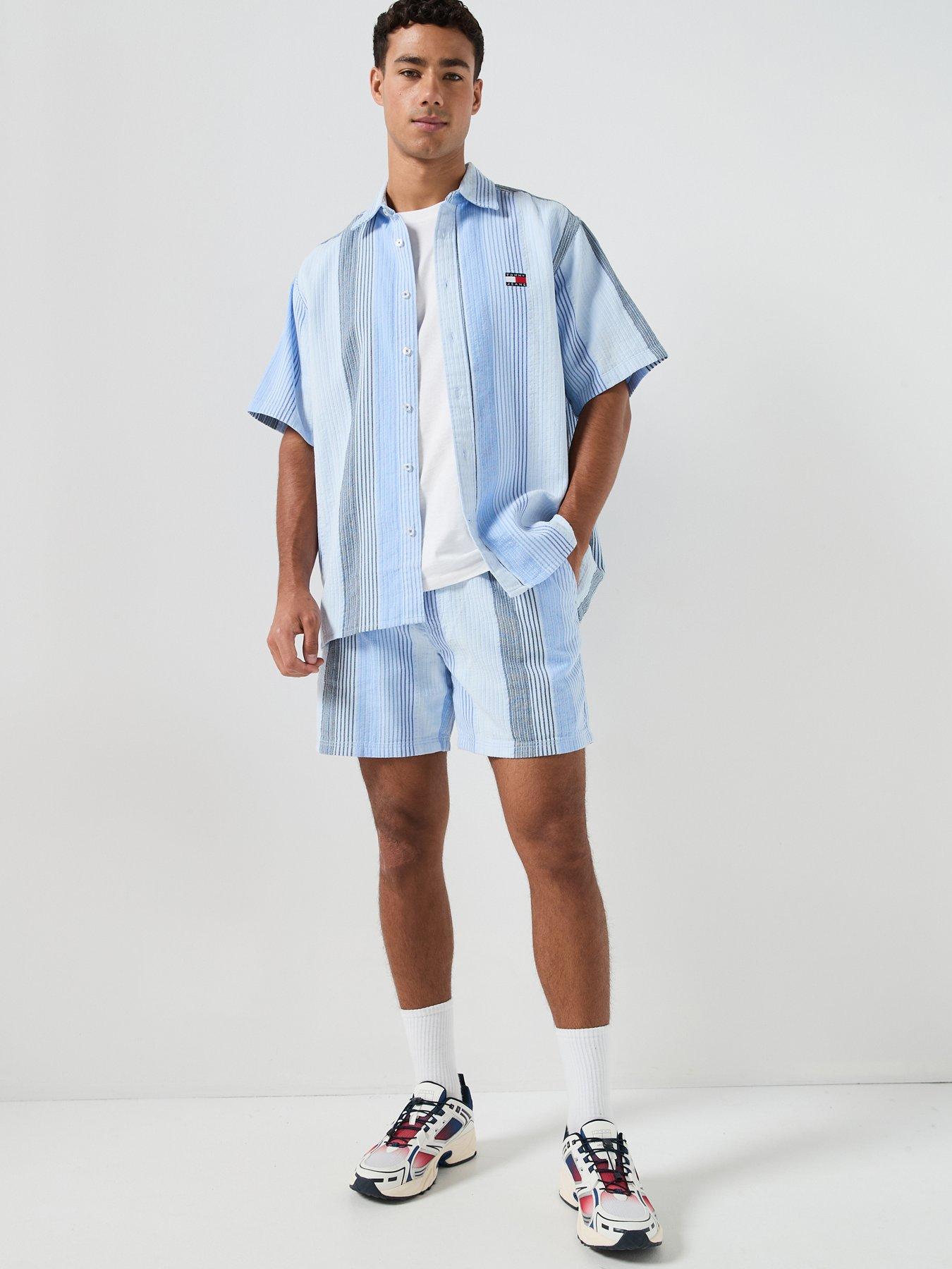 Tommy Jeans Relaxed Stripe Short Sleeve Shirt - Sweet Blue Stripes