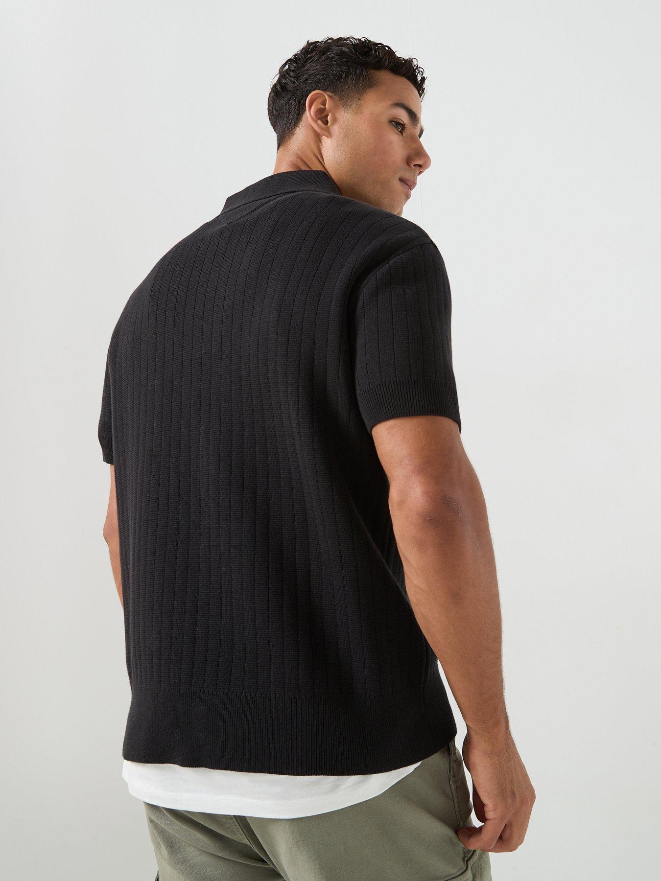 tommy-jeans-regular-fit-knitted-polo-shirt-blackstillFront