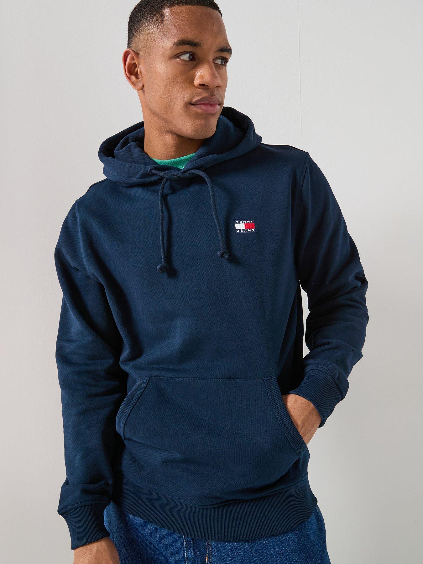 Image 1 of 4 of Tommy Jeans Regular Fit Badge Hoodie Pullover Hoodie - Dark Night Navy
