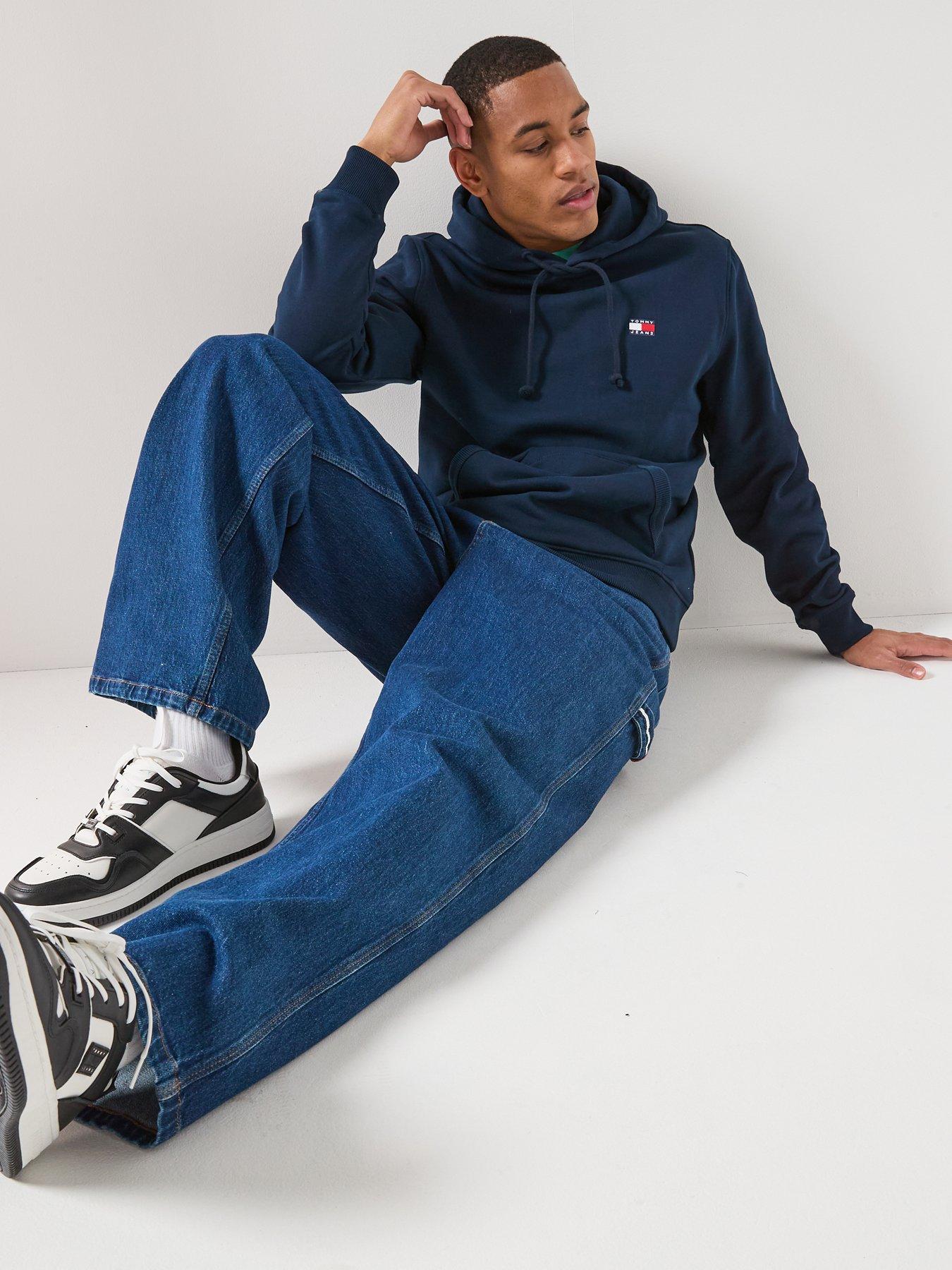 Image 4 of 4 of Tommy Jeans Regular Fit Badge Hoodie Pullover Hoodie - Dark Night Navy