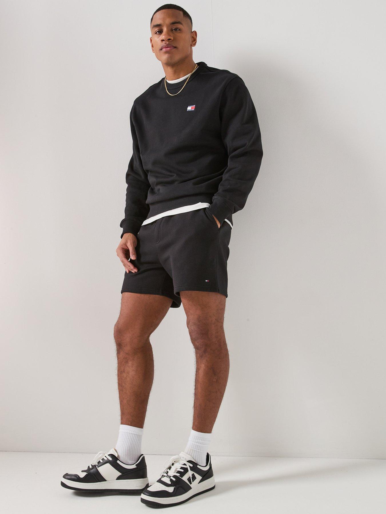 Image 4 of 6 of Tommy Jeans S Flag Beach Sweatshorts - Black