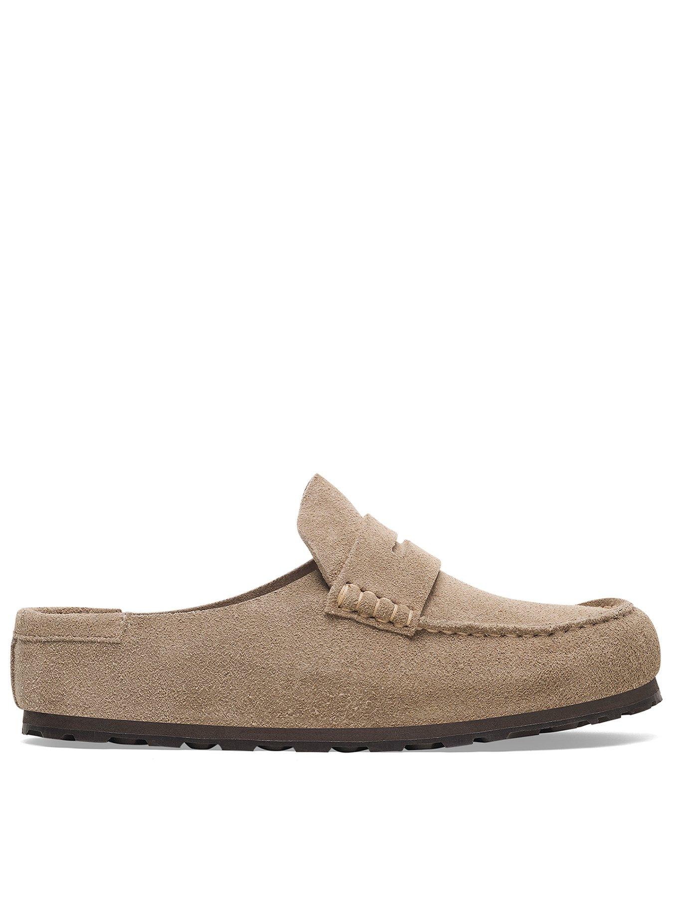 Birkenstock Naples Wrapped Suede Leather Slip On Loafer - Beige