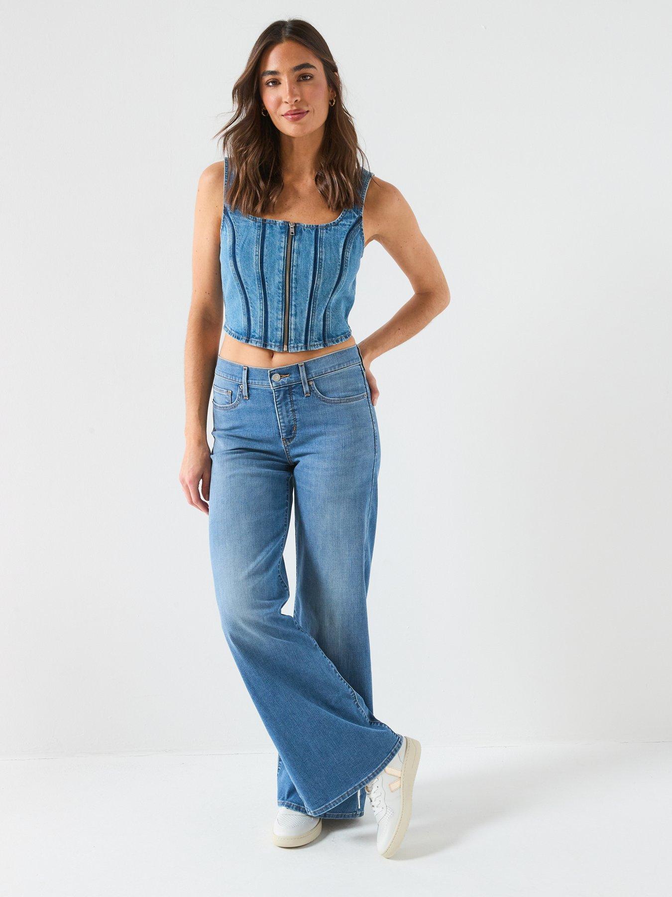 Image 3 of 6 of Levi's Seamed Zip Bustier - Blue