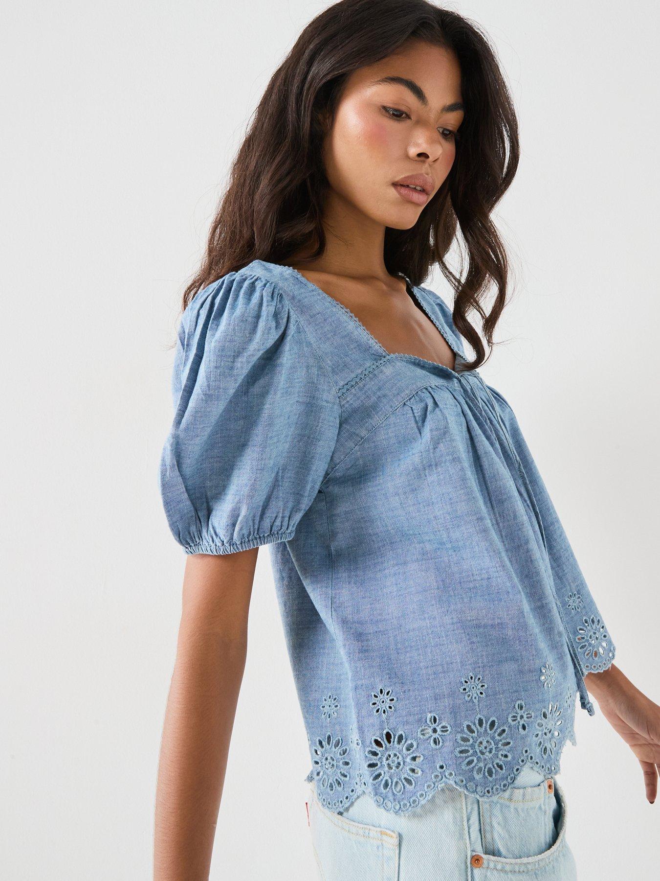 Image 6 of 6 of Levi's Darling Ss Cutwork Blouse