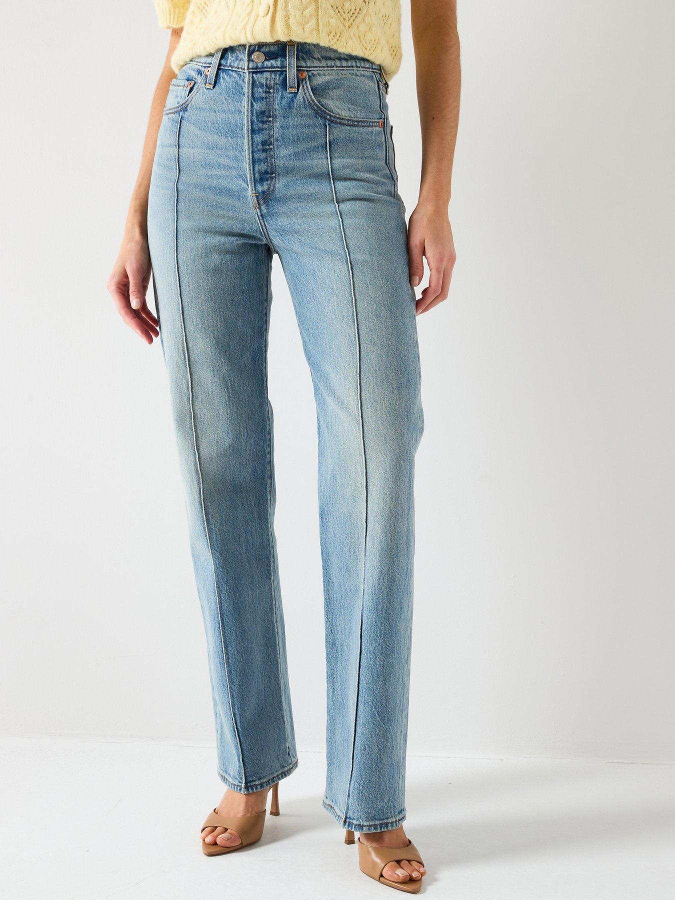 Image 1 of 6 of Levi's Ribcage Full Length Jeans - Blue