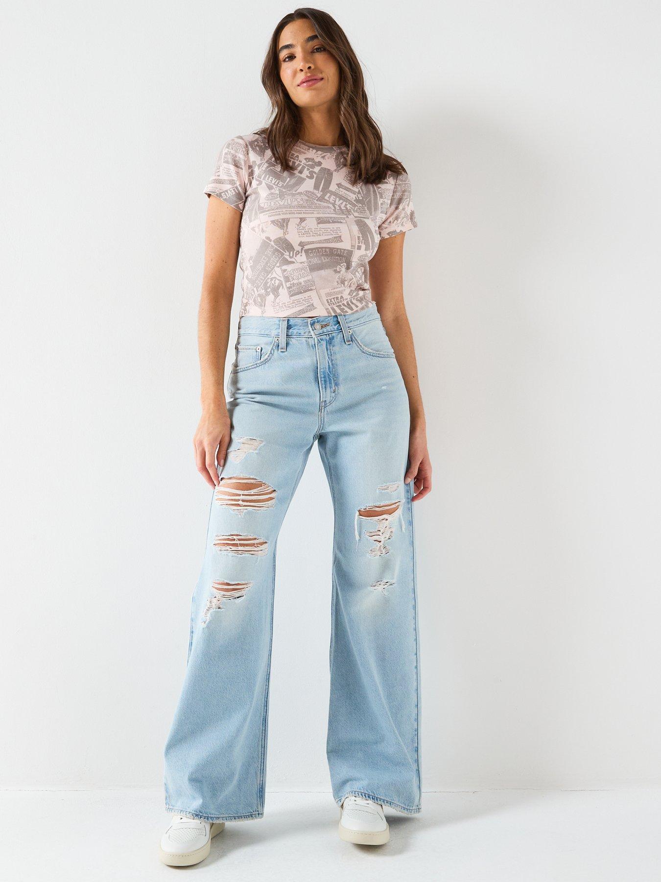levis-loose-boot-cut-distressed-jeans-bluedetail