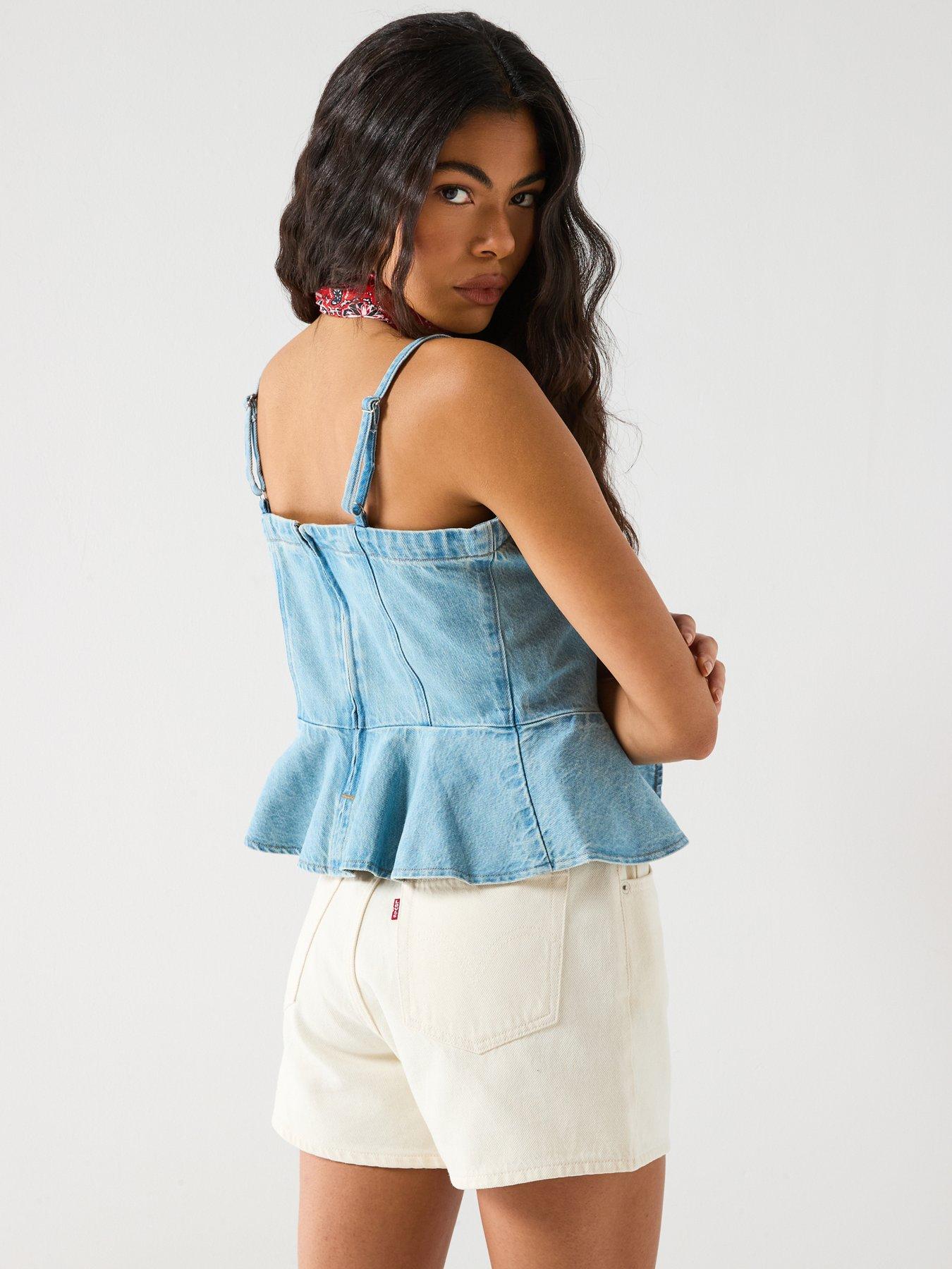 Image 2 of 6 of Levi's Anderson Flounce Top - Blue