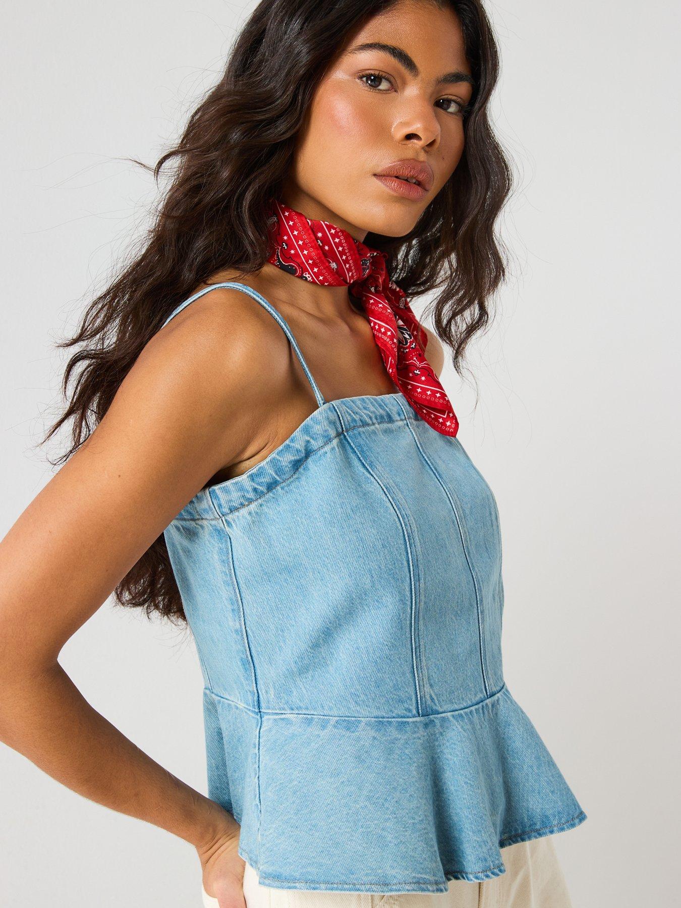 Image 5 of 6 of Levi's Anderson Flounce Top - Blue
