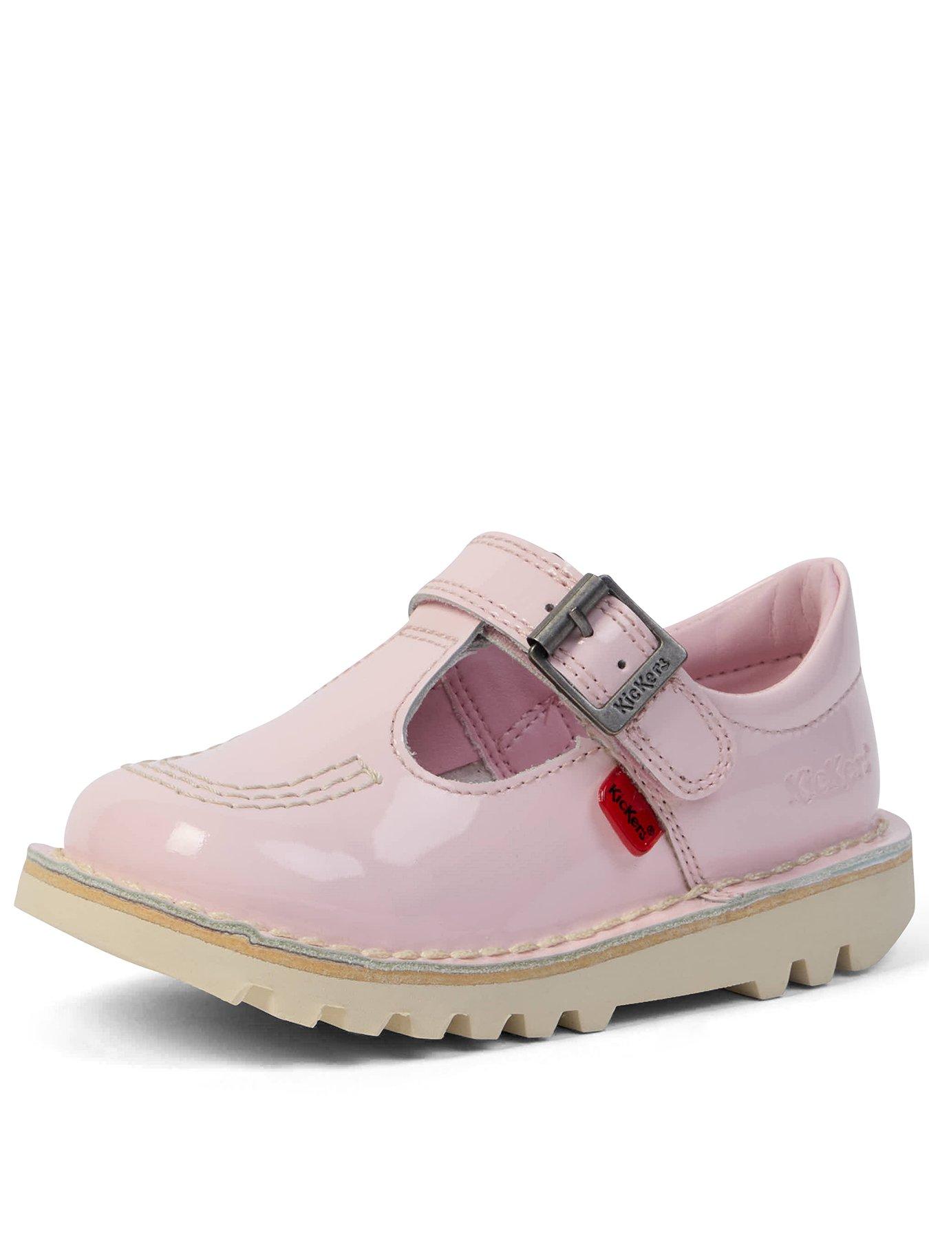 Kickers Kick T Bar Patent Leather Shoe - Pink
