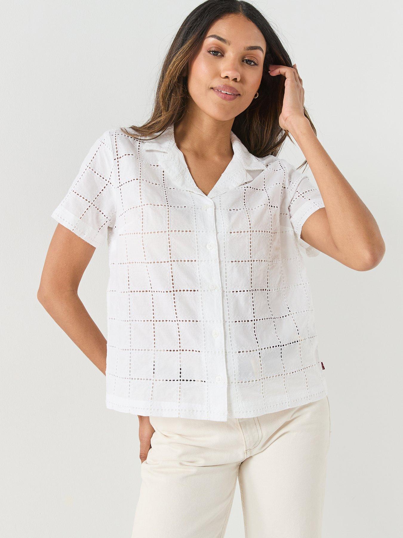 Image 5 of 6 of Levi's Albie Novelty Camp Shirt - White