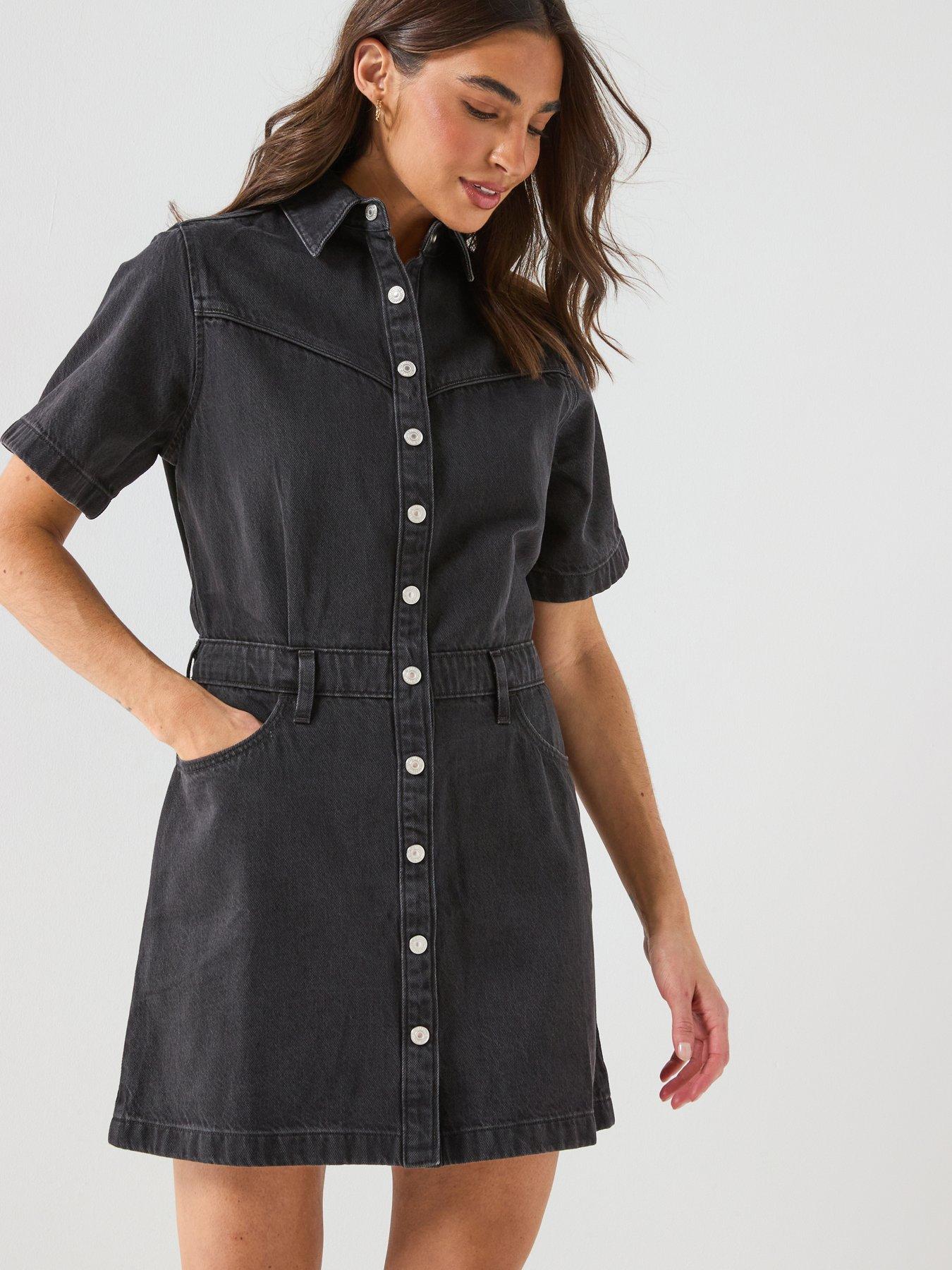 levis-short-sleeve-logan-western-dress-black