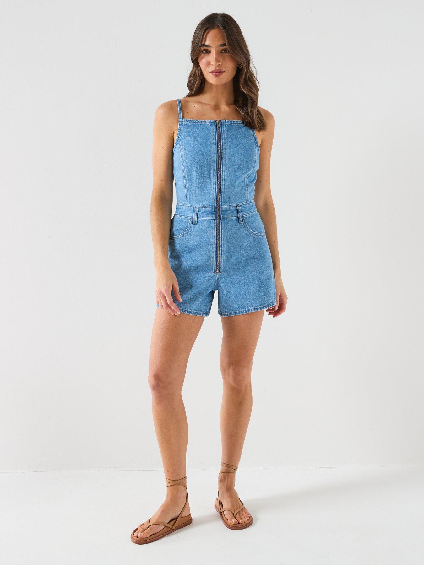 Image 5 of 6 of Levi's Square Neck Romper - Blue