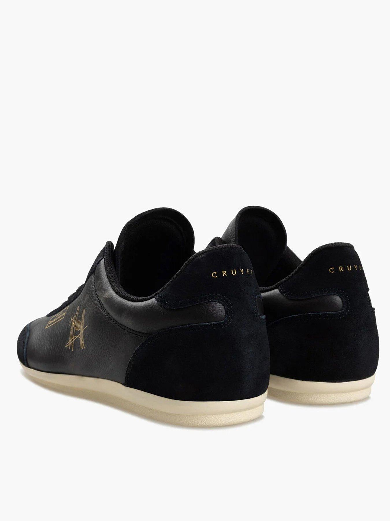 Image 3 of 7 of CRUYFF Recopa Low Profile Tumbled Suede Trainers - Black/White