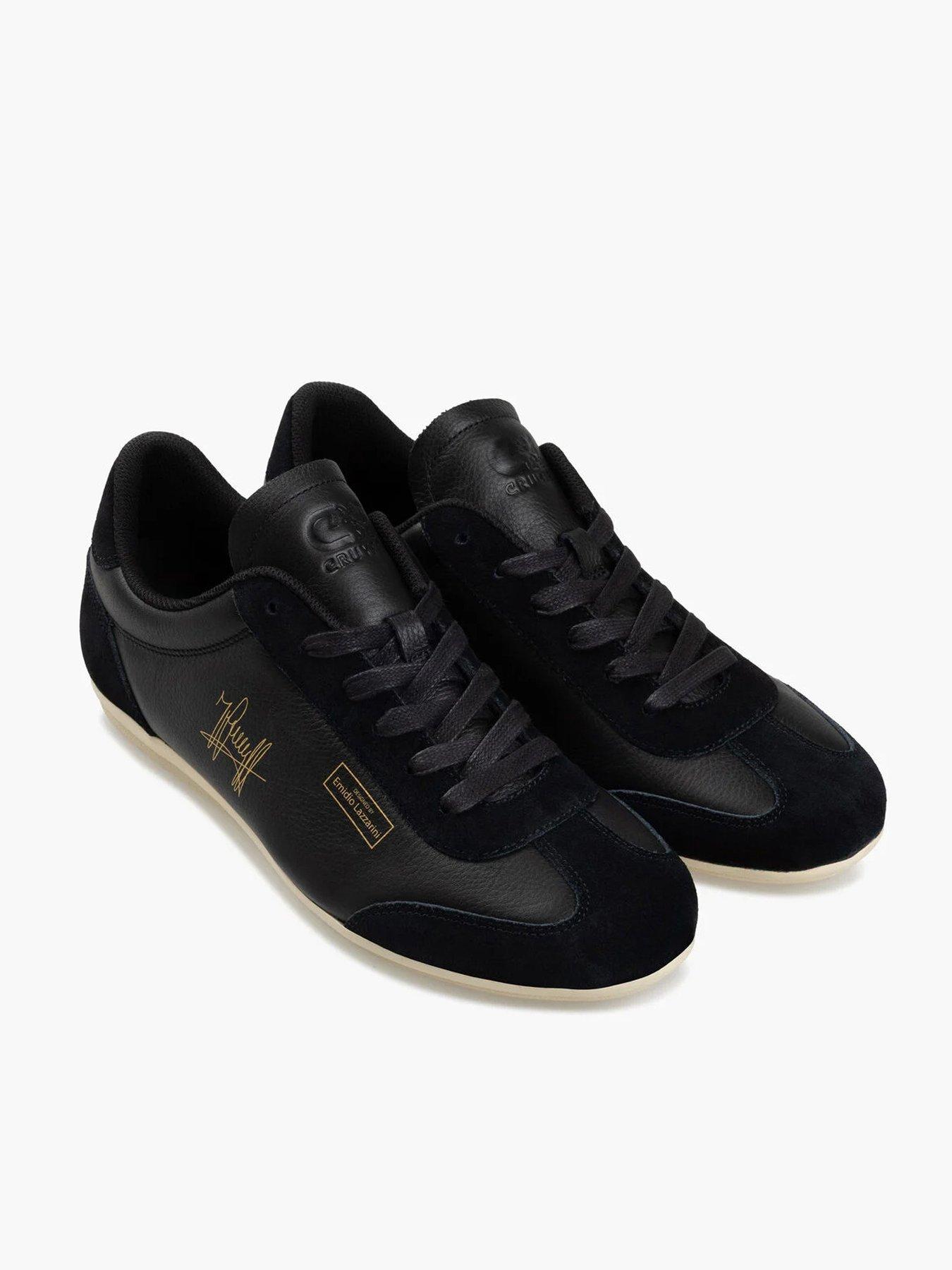 Image 6 of 7 of CRUYFF Recopa Low Profile Tumbled Suede Trainers - Black/White