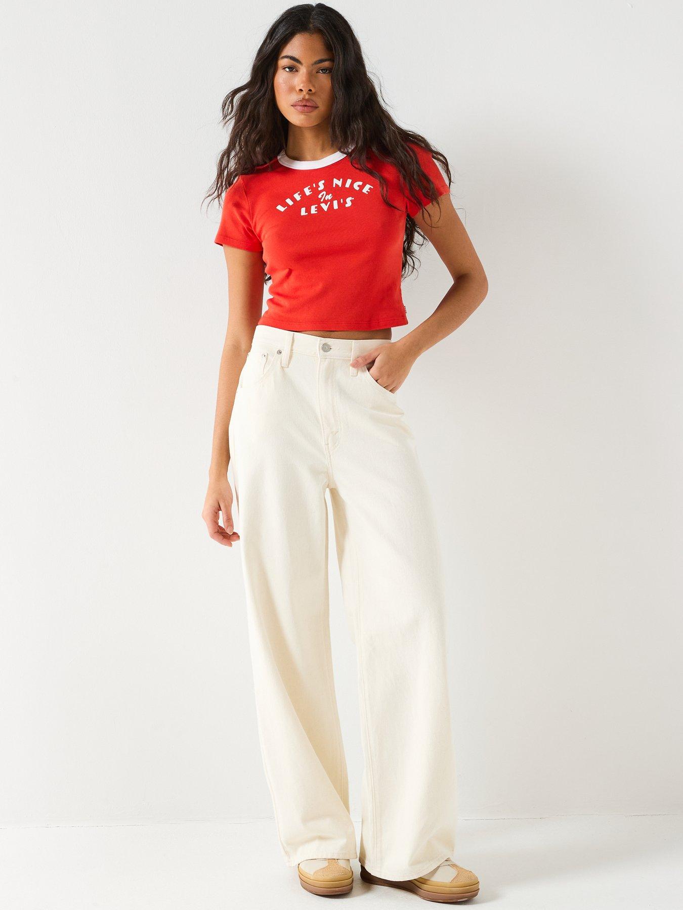 Image 3 of 6 of Levi's Graphic Ringer Mini Tee (No Arm Ringers) - Red
