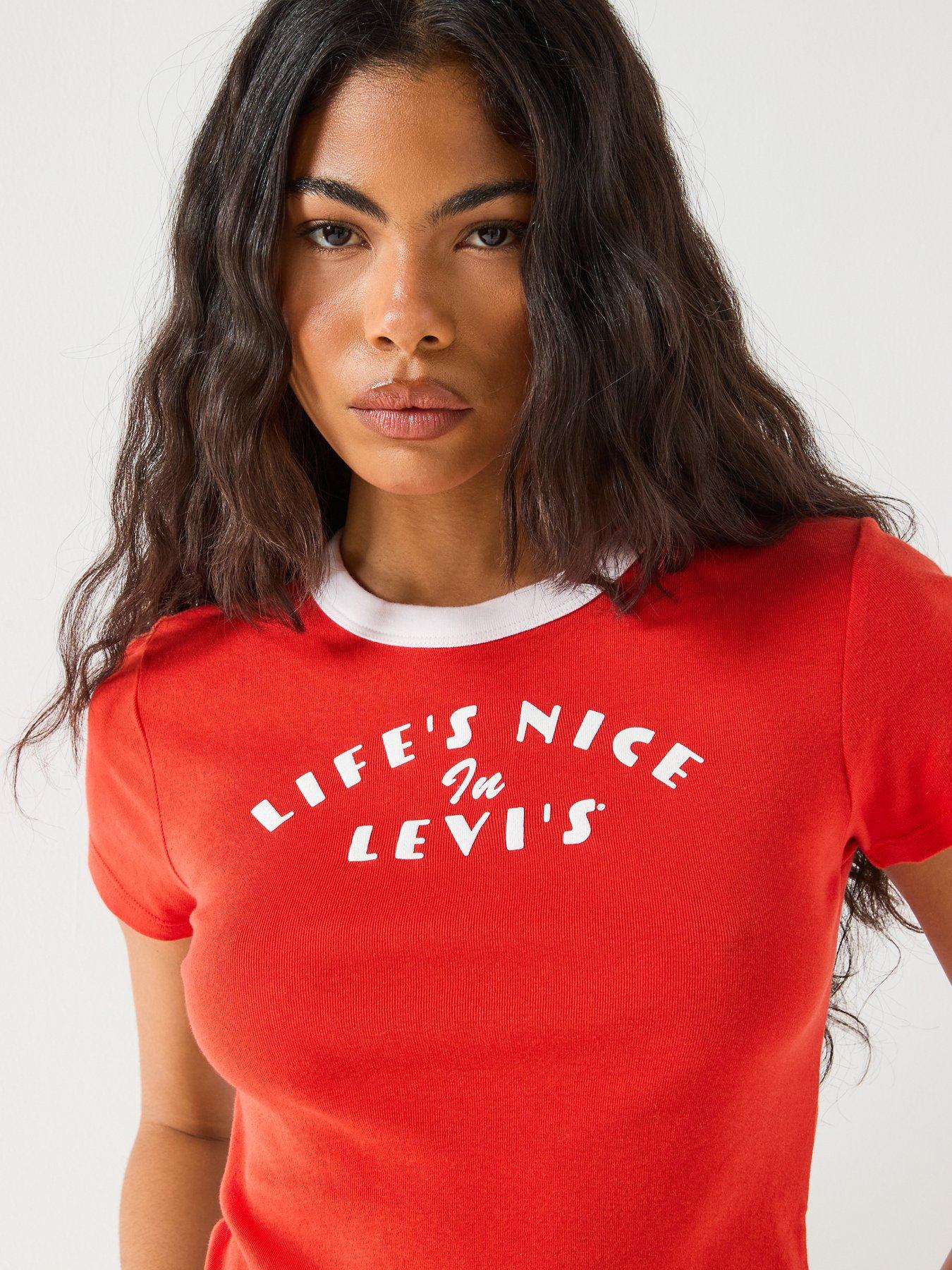 Image 6 of 6 of Levi's Graphic Ringer Mini Tee (No Arm Ringers) - Red