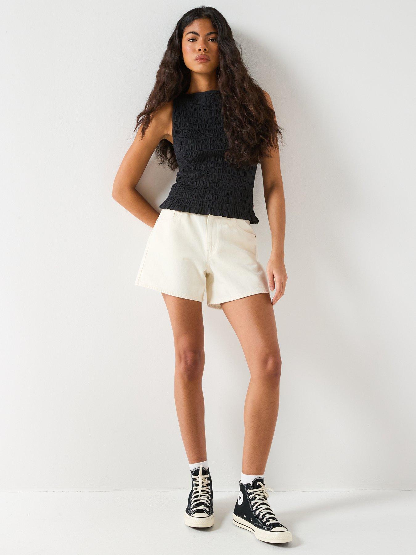 Image 3 of 6 of Levi's Bella Smocked Top - Black