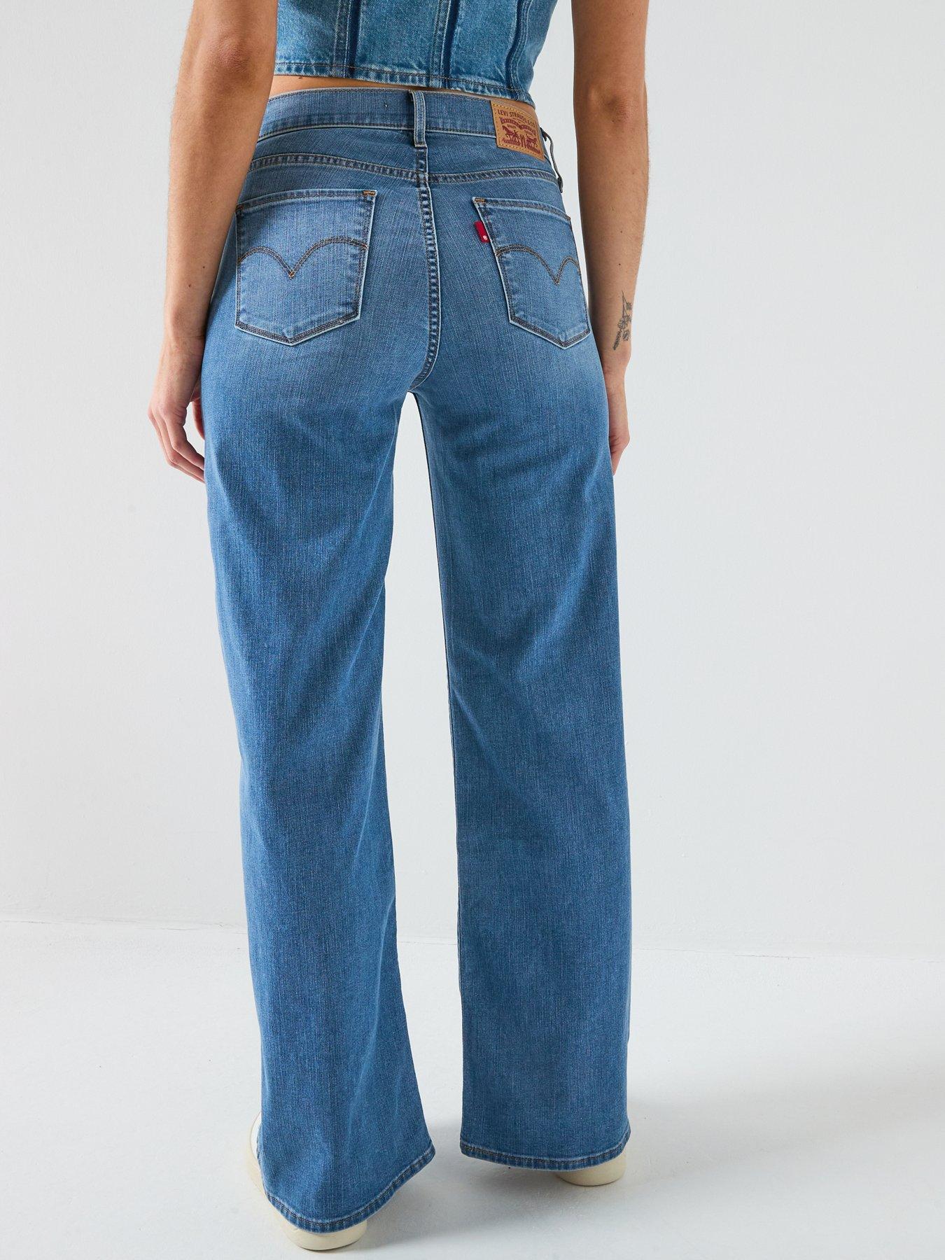Image 2 of 6 of Levi's 318 Shaping Wide Leg Jeans - Blue