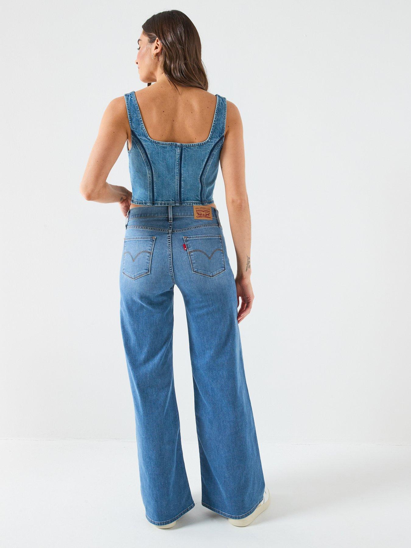 Image 4 of 6 of Levi's 318 Shaping Wide Leg Jeans - Blue