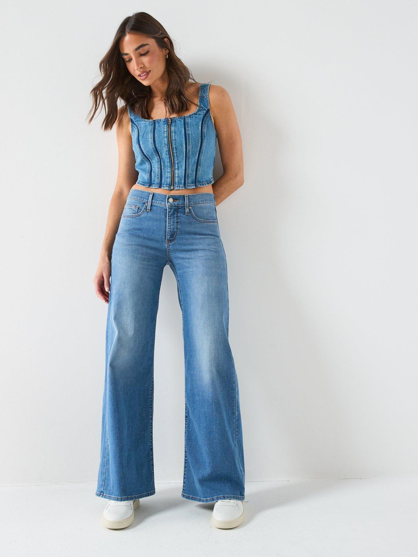 Image 6 of 6 of Levi's 318 Shaping Wide Leg Jeans - Blue