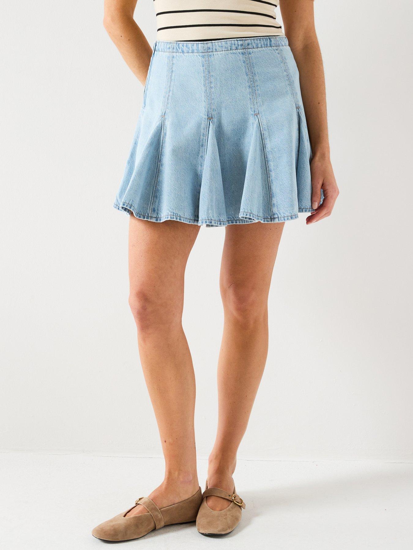 Image 1 of 6 of Levi's Godet Mini Skirt - Blue