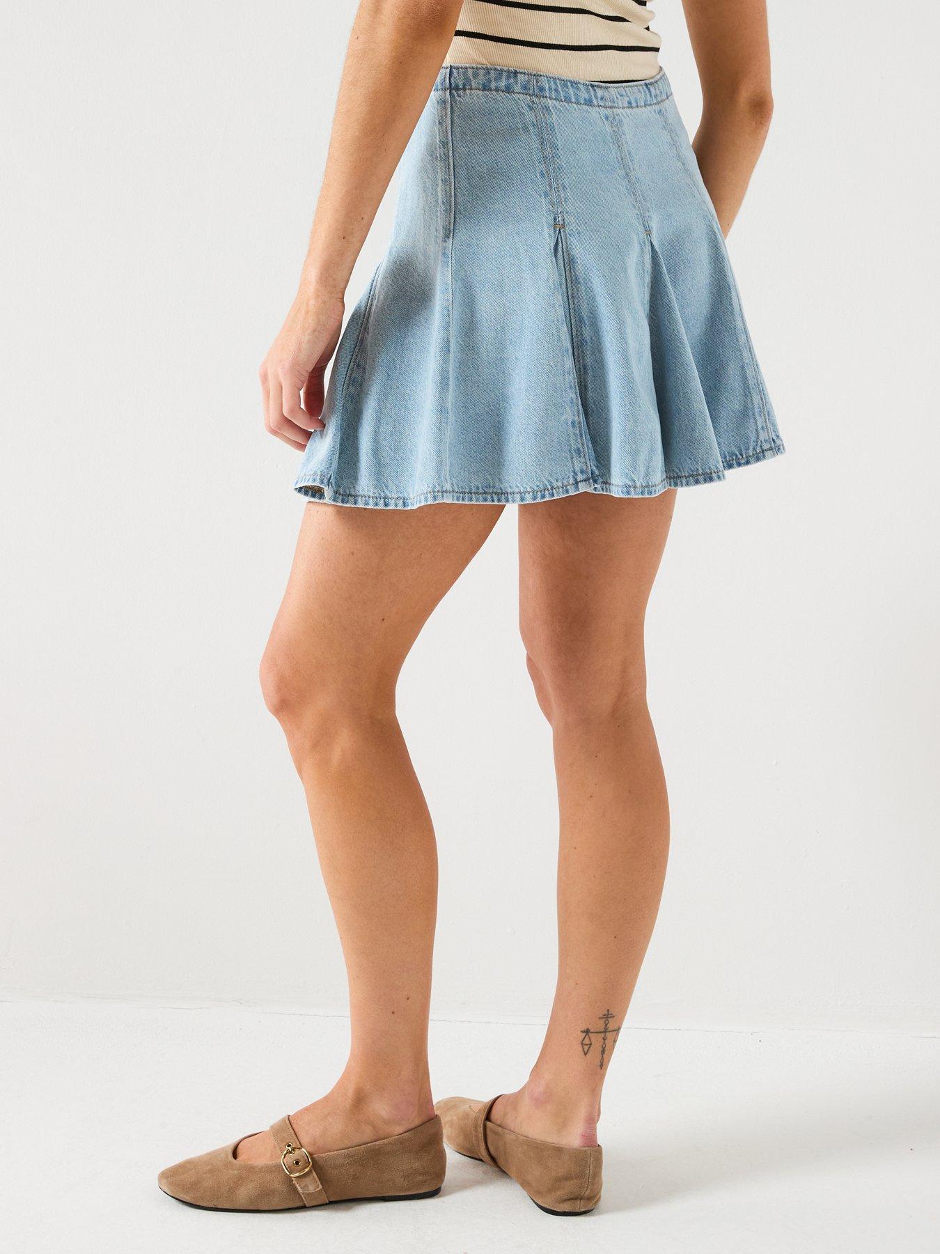 Image 2 of 6 of Levi's Godet Mini Skirt - Blue