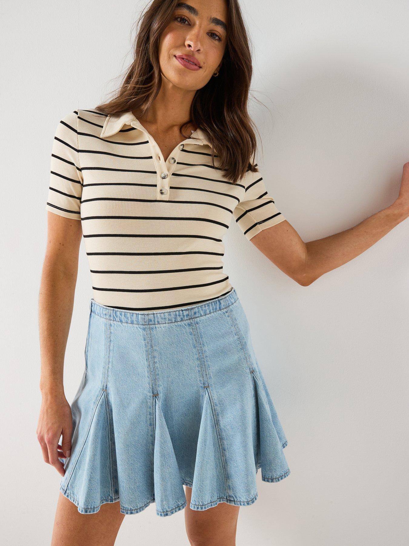 Image 4 of 6 of Levi's Godet Mini Skirt - Blue