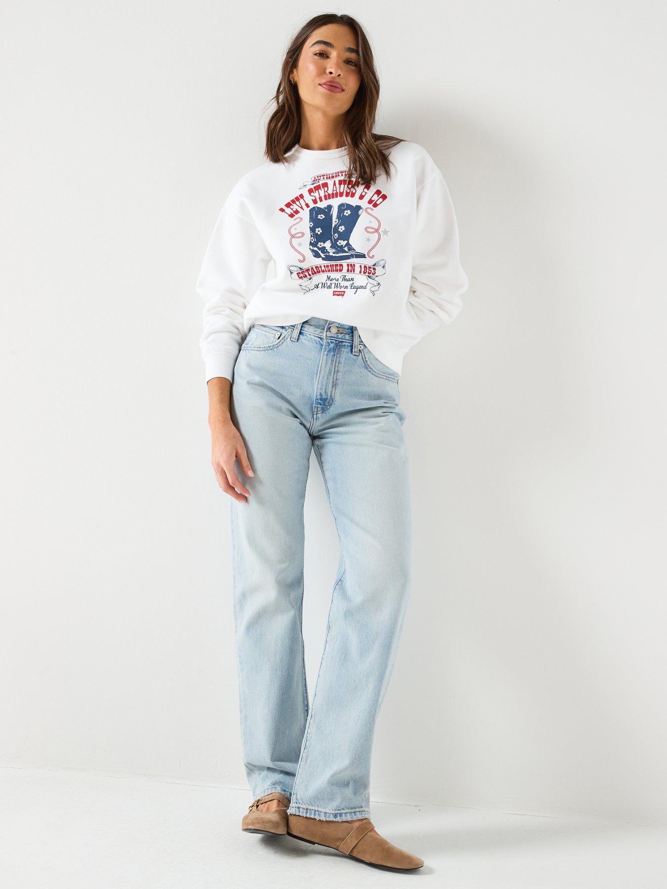 Image 5 of 6 of Levi's Graphic Heritage Crew Neck Sweatshirt - White