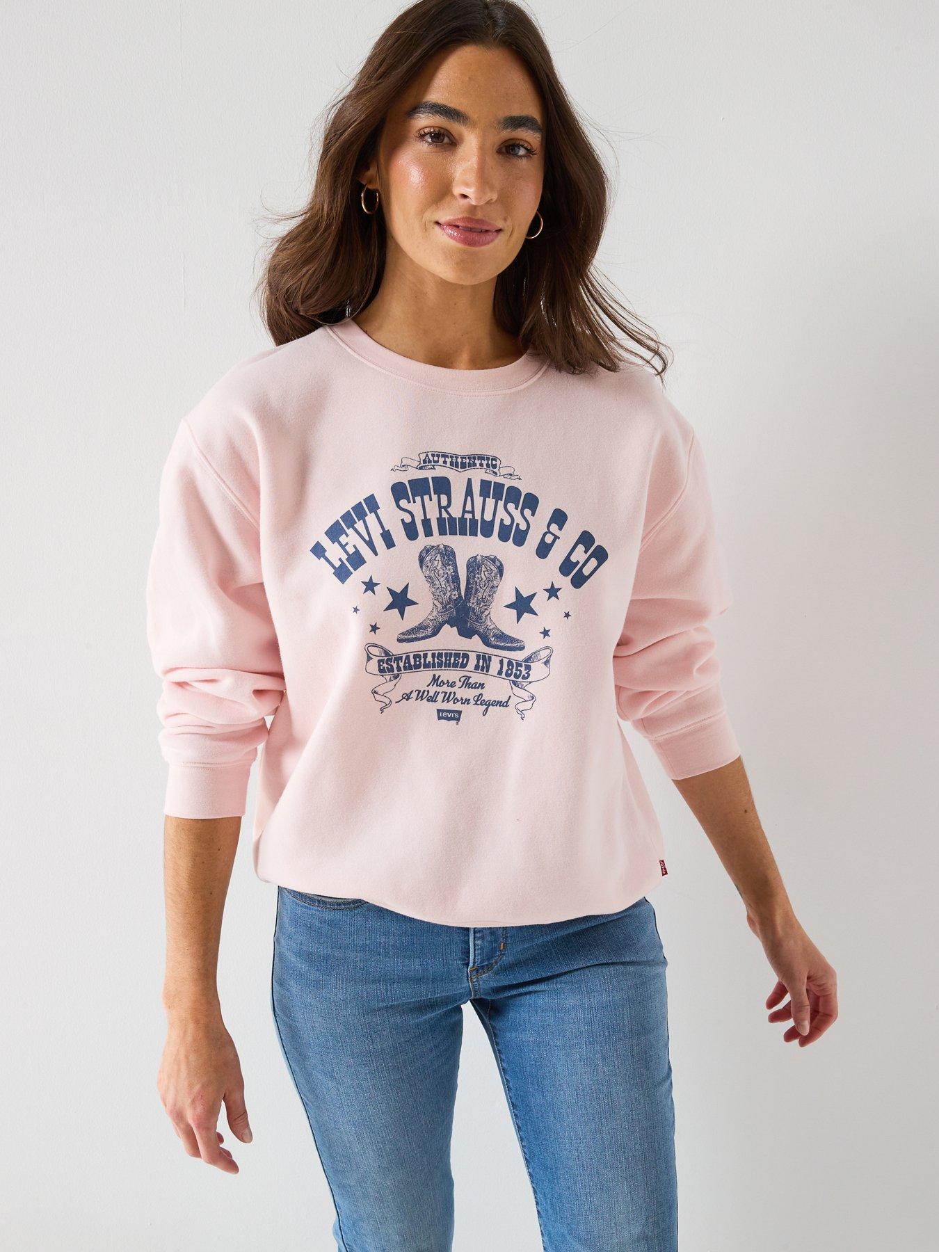 Image 1 of 6 of Levi's Graphic Everyday Crew Sweatshirt - Pink