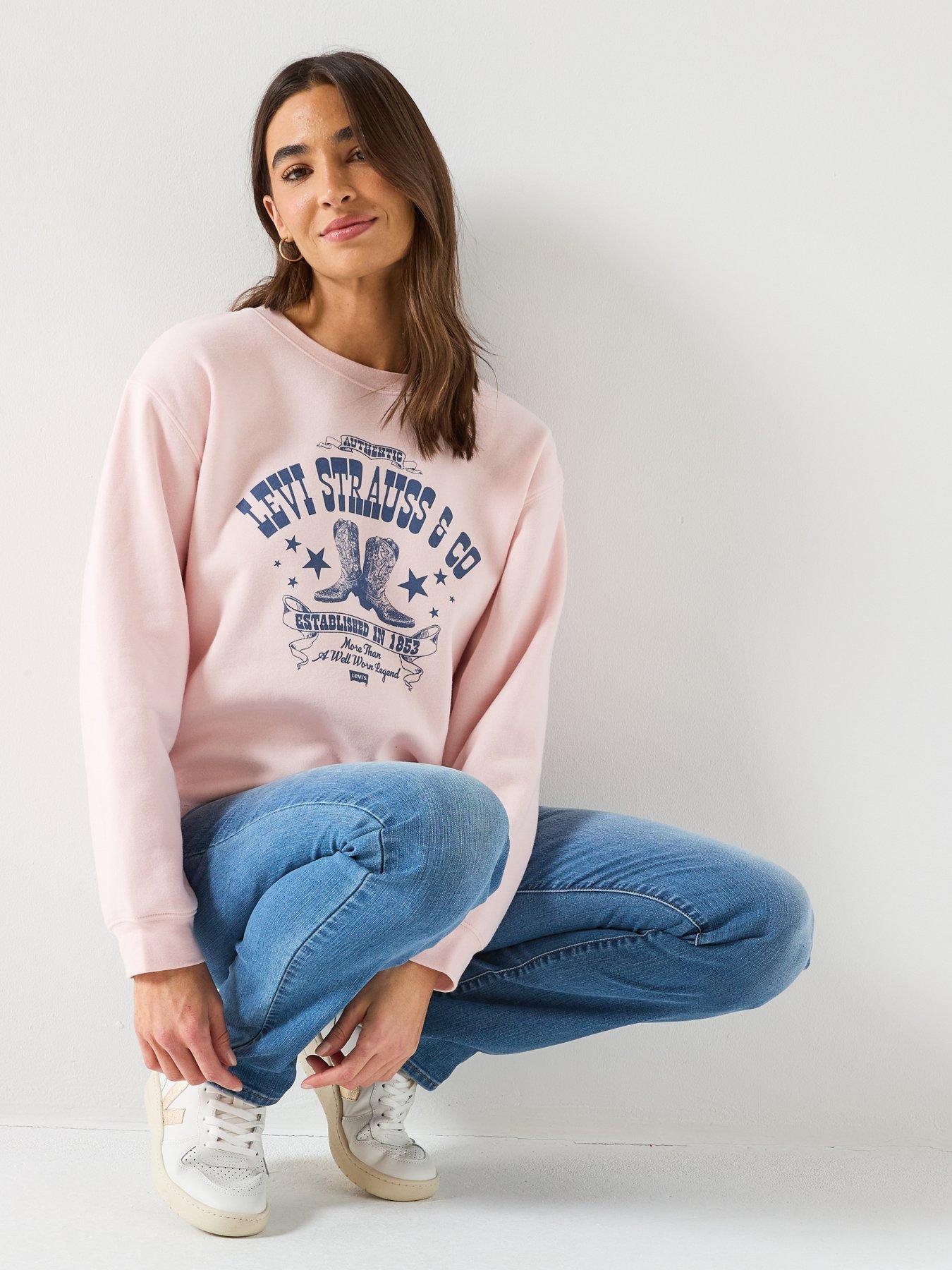 Image 4 of 6 of Levi's Graphic Everyday Crew Sweatshirt - Pink