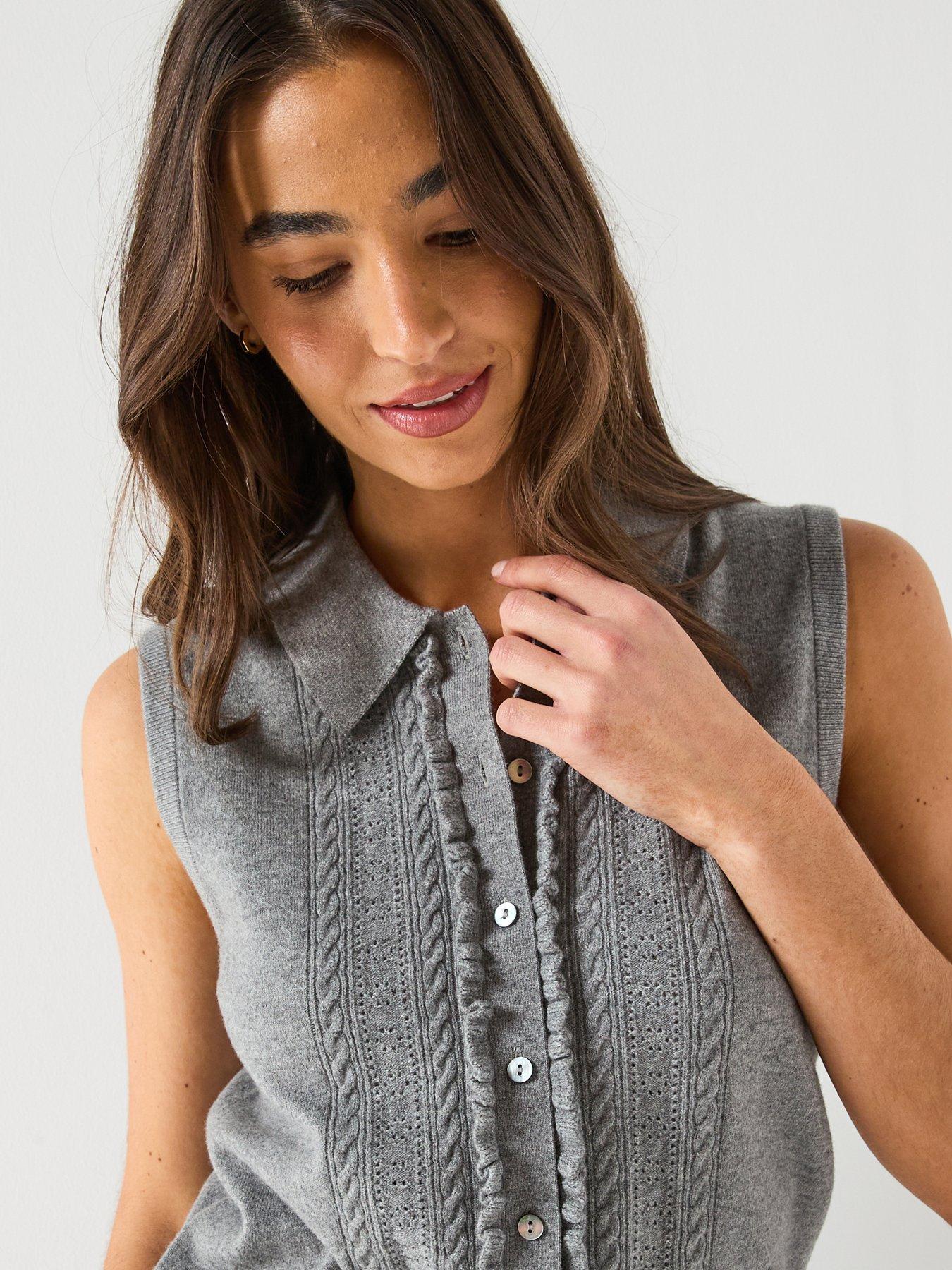 Image 4 of 6 of Levi's Super Soft Mini Ruffle Vest - Grey