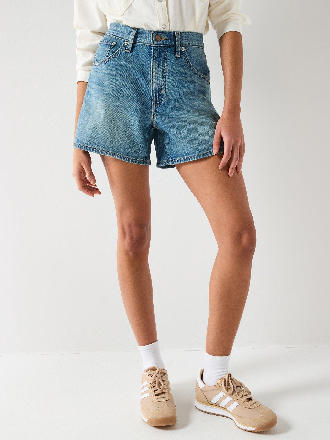 Image 1 of 6 of Levi's Cinch Mid-Thigh Shorts - Blue