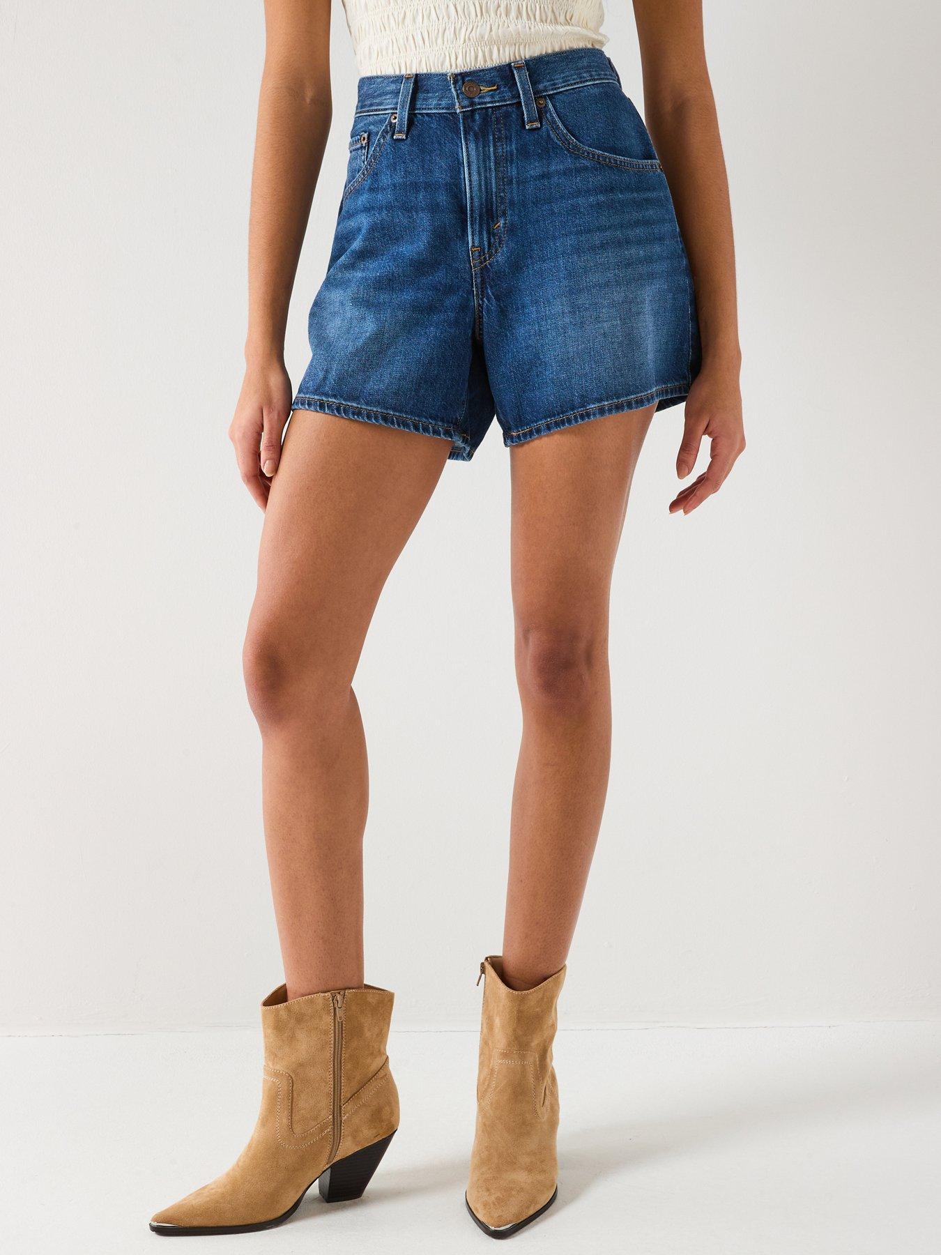 Image 1 of 6 of Levi's Cinch Mid-Thigh Shorts - Blue