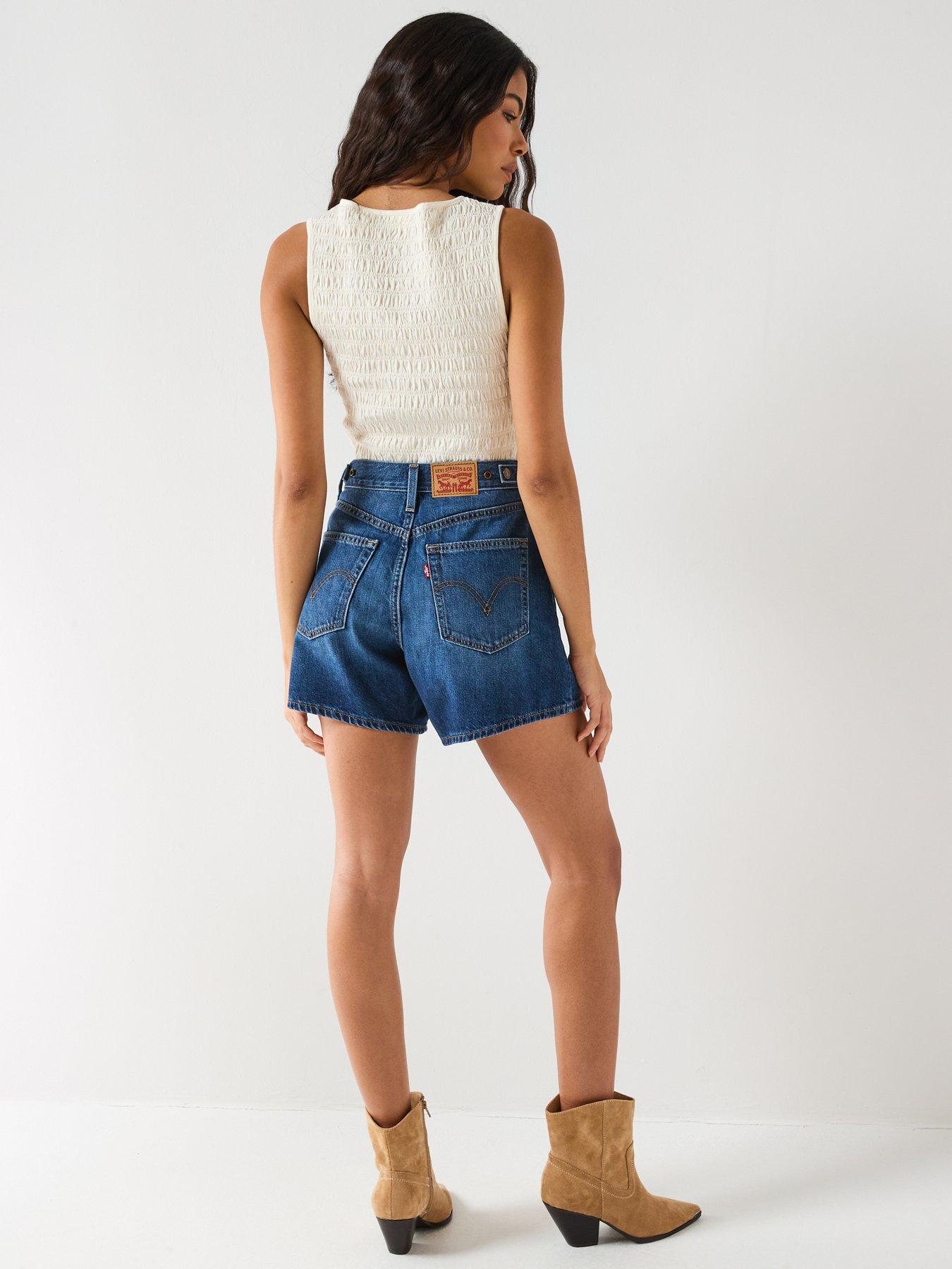 Image 2 of 6 of Levi's Cinch Mid-Thigh Shorts - Blue