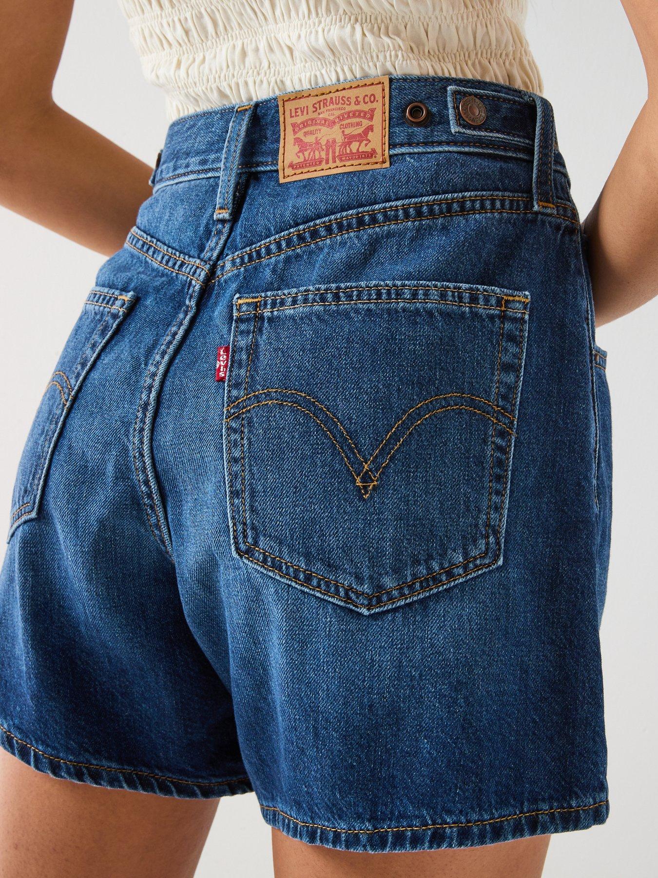 Image 4 of 6 of Levi's Cinch Mid-Thigh Shorts - Blue