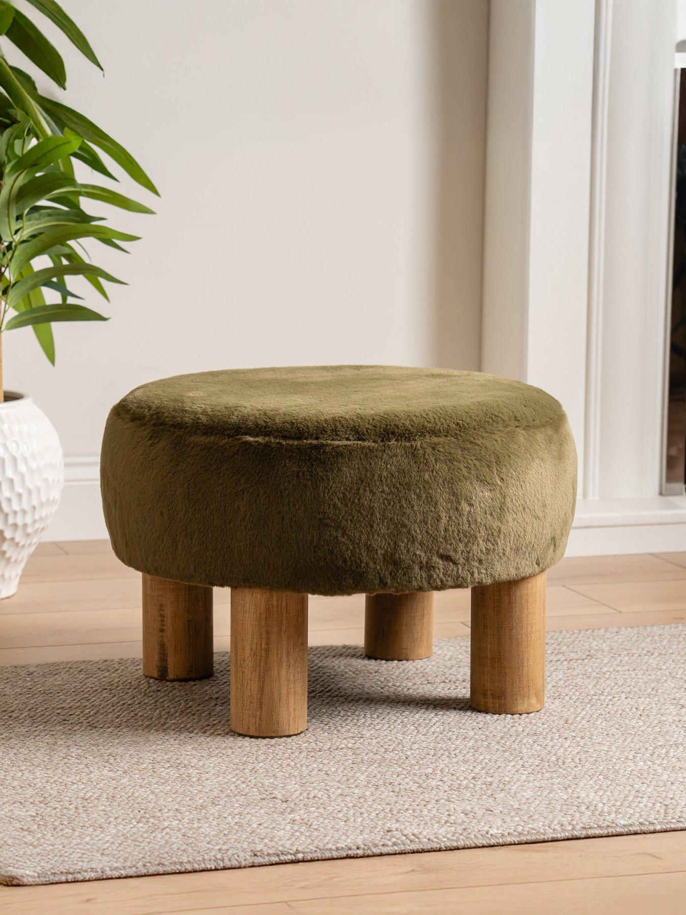 scottish-everlastings-soft-faux-fur-foot-stool-green