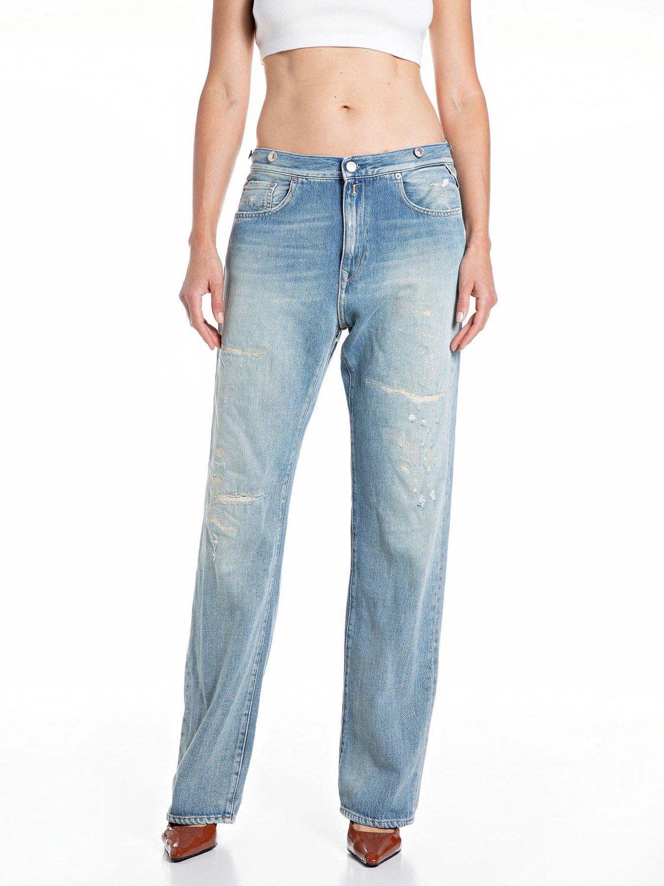Image 1 of 3 of Replay Relaxed Straight Jean - Blue