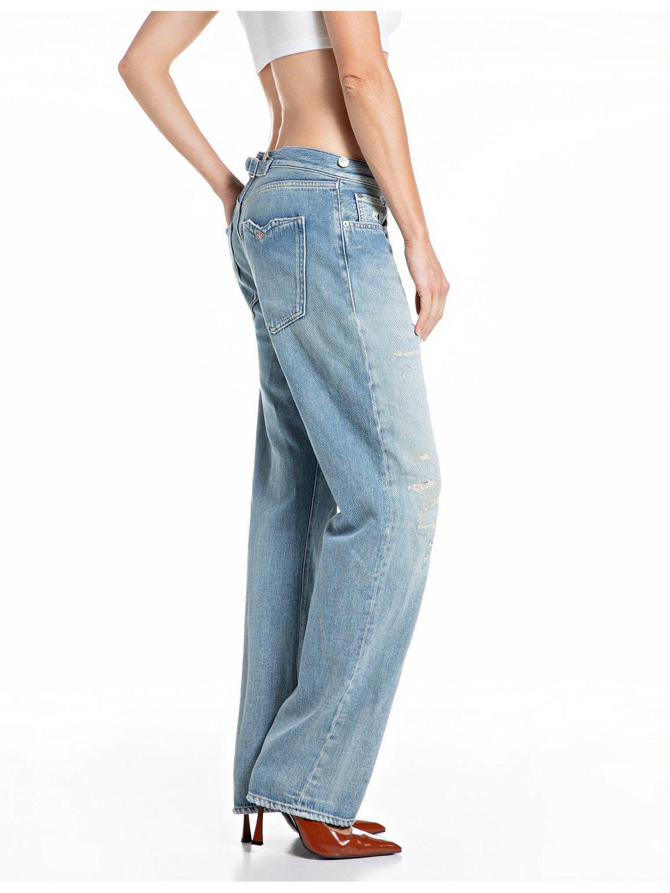 Image 3 of 3 of Replay Relaxed Straight Jean - Blue