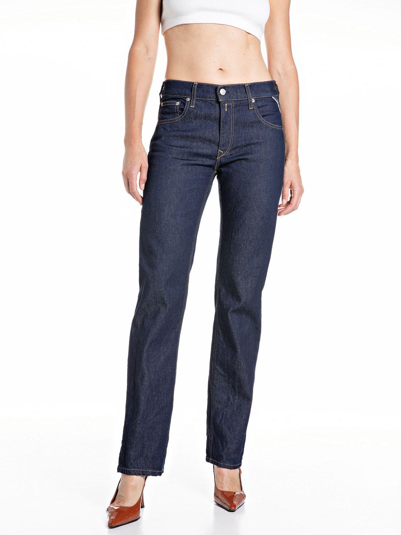 replay-straight-leg-low-waist-jeans-bluefront