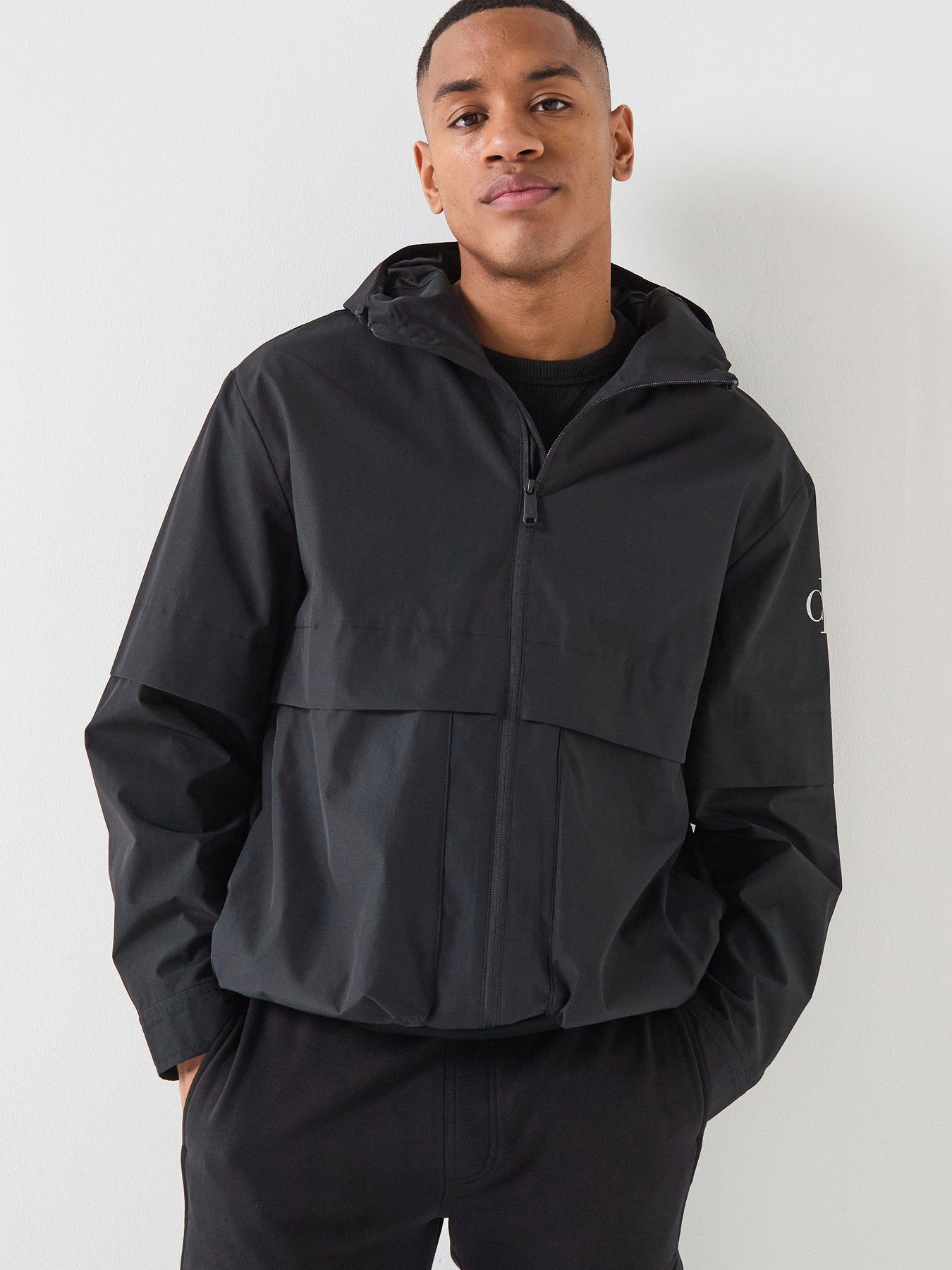 calvin-klein-jeans-ripstop-hooded-windbreaker-jacket-blackfront