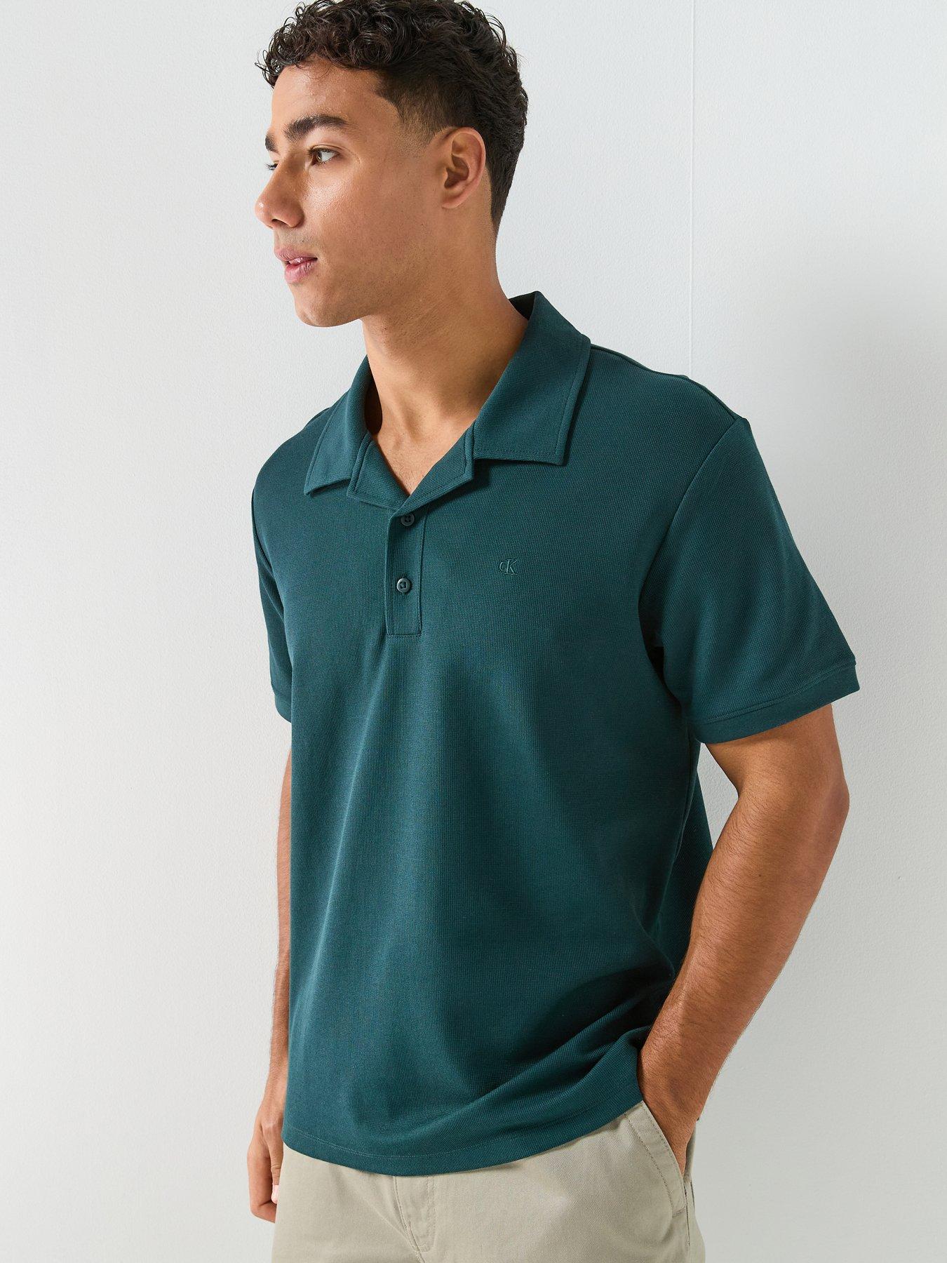 calvin-klein-jeans-micro-waffle-open-collar-polo-shirt-dark-teal