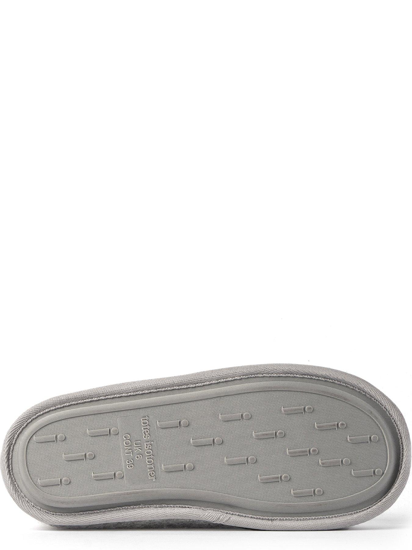 totes-isotoner-ladies-sparkle-knit-swept-back-mule-slippers-light-greydetail