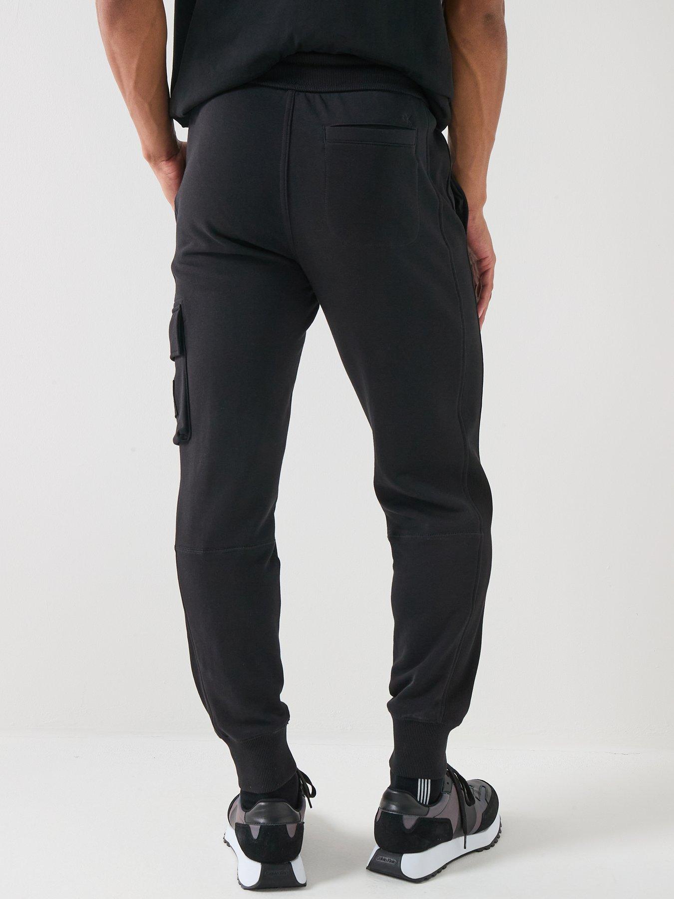 calvin-klein-jeans-badge-cargo-joggers-blackstillFront
