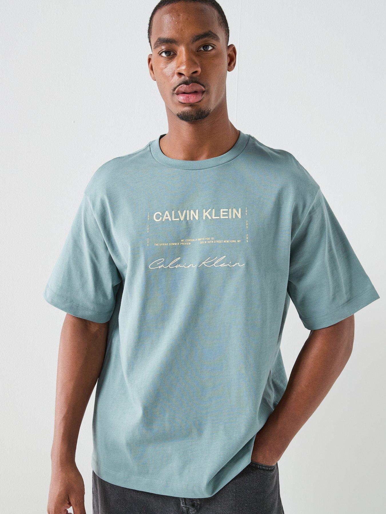 Calvin Klein Jeans Embroidered Graphic Relaxed T-Shirt - Frosted Spruce