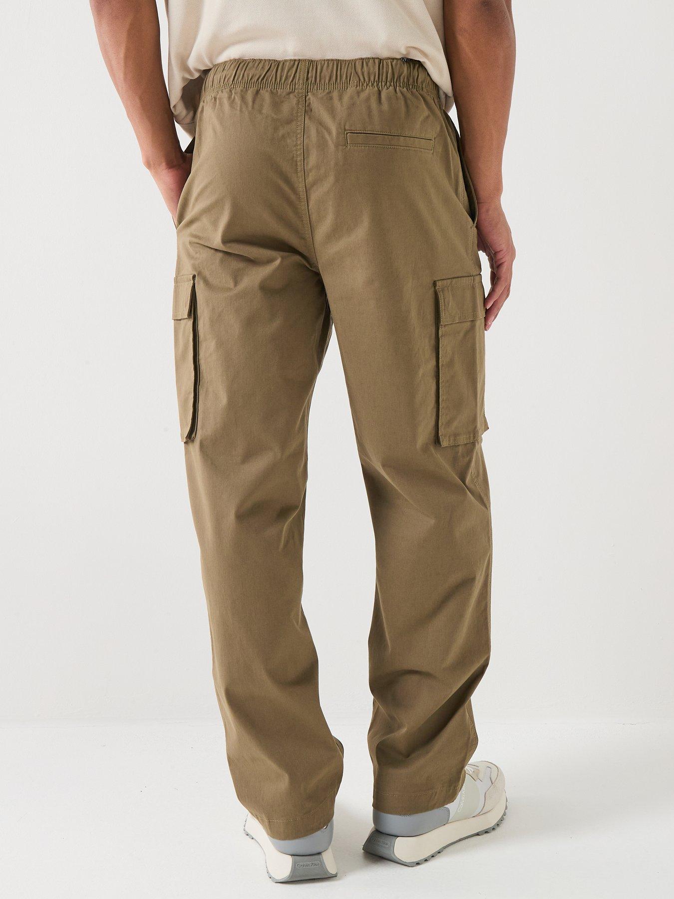 Image 2 of 5 of Calvin Klein Jeans Relaxed Straight Cotton Cargo Trousers - Capers
