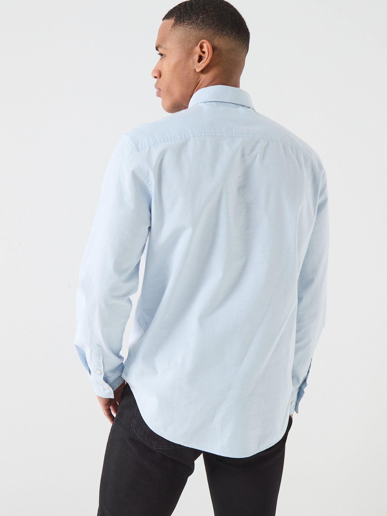 calvin-klein-jeans-solid-oxford-classic-plain-shirt-bluestillFront