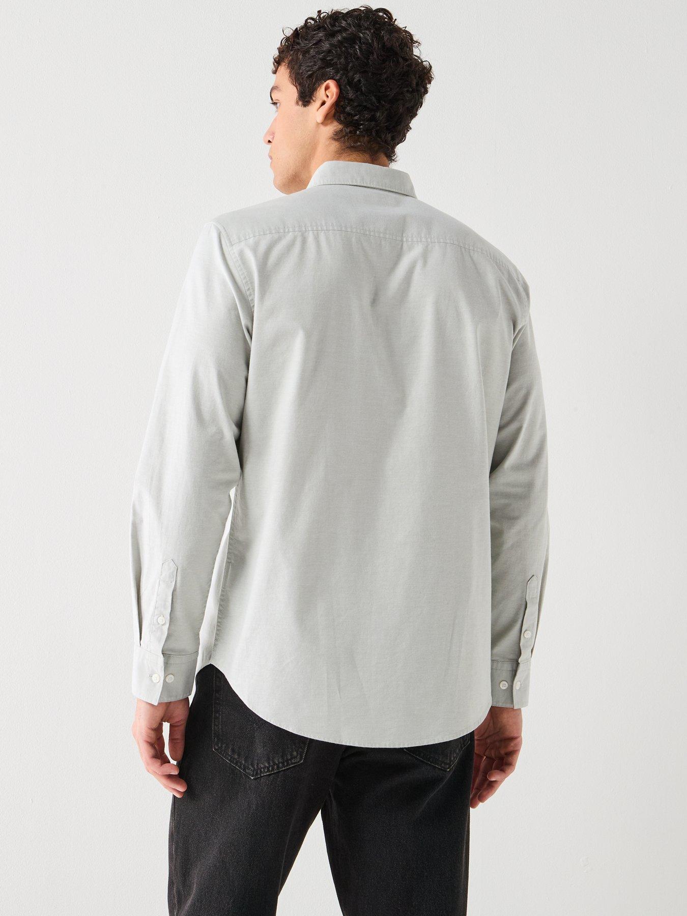 calvin-klein-jeans-solid-oxford-classic-shirt-seagrassstillFront