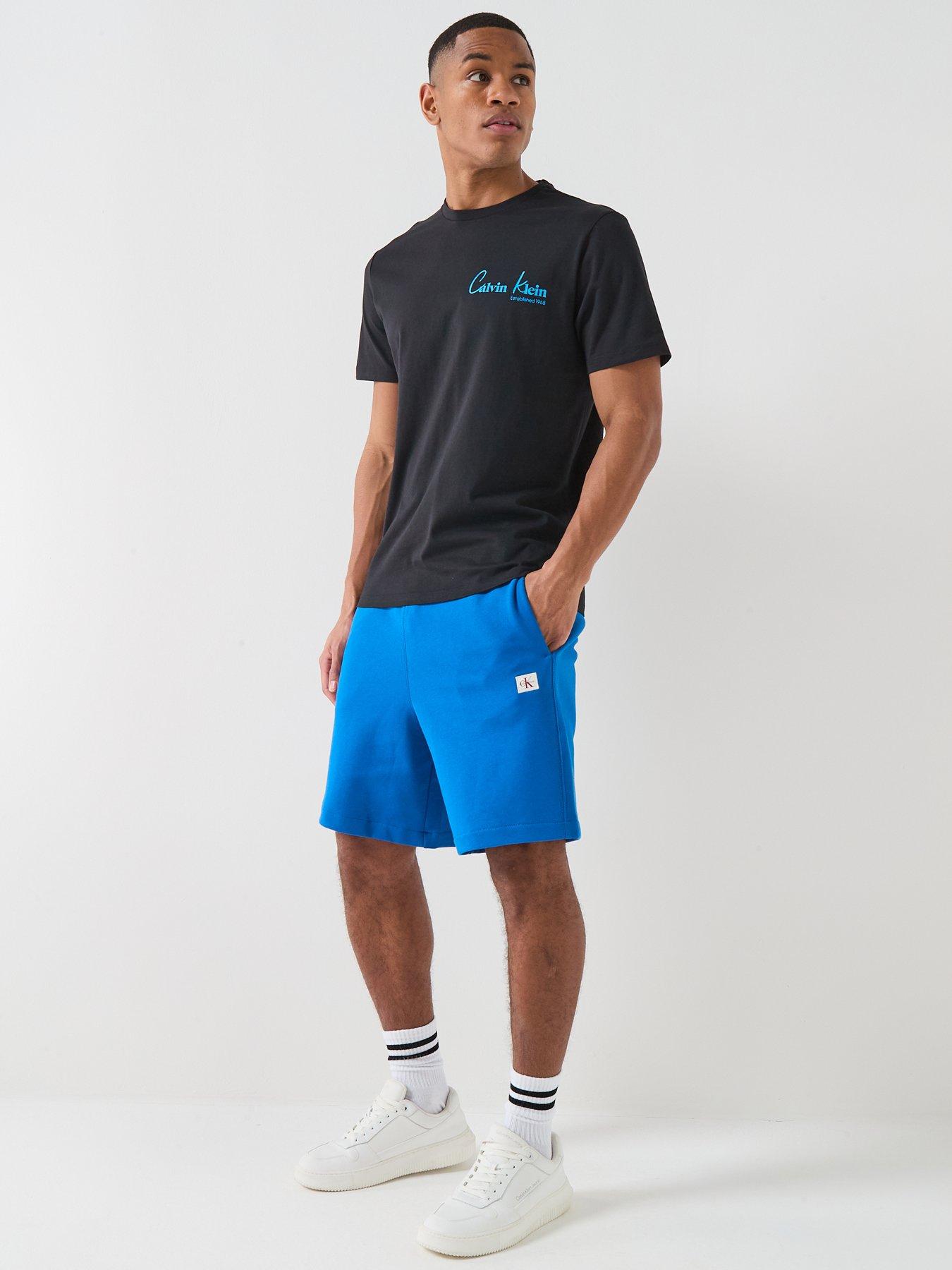 Image 3 of 6 of Calvin Klein Jeans Sweat Badge Short Shorts - Classic Blue